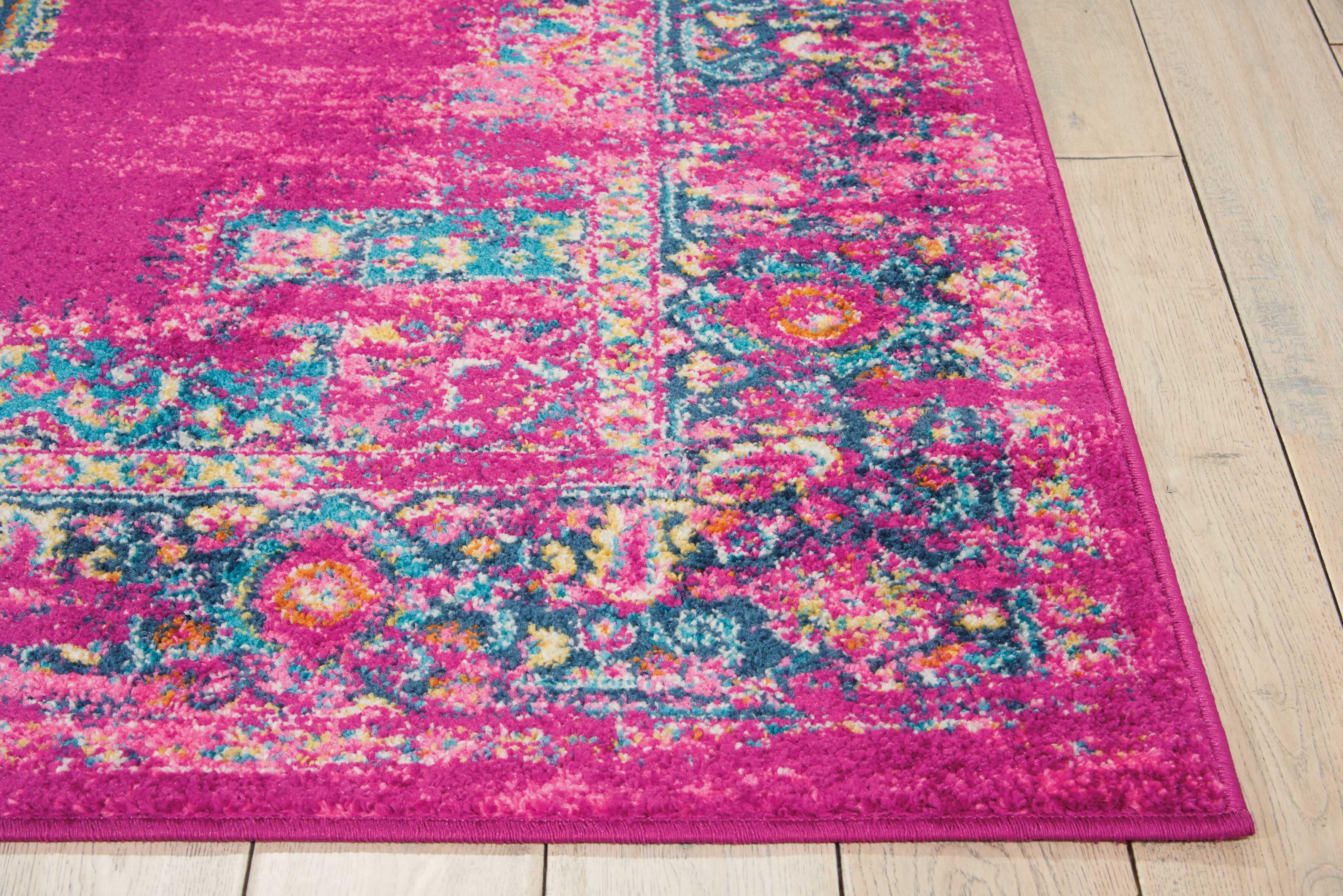 Nourison Home Nourison Passion 5'3" x 7'3" Fuchsia Bohemian Indoor Rug, Fuchsia, large