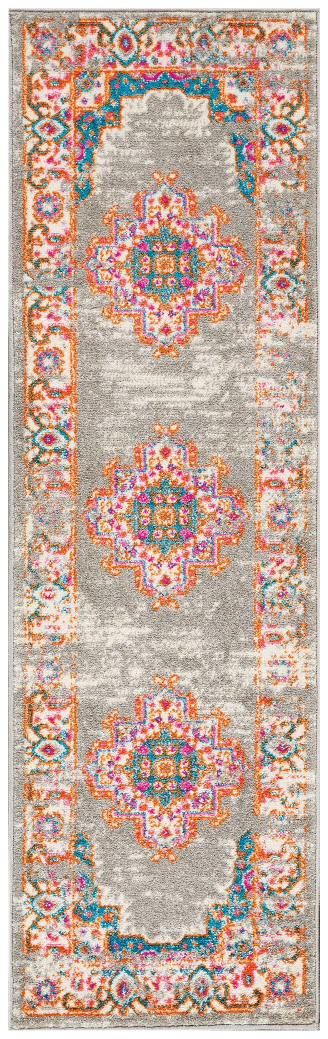Nourison Home Passion Grey 1'10" X 6'runner, Ash/Blush, large