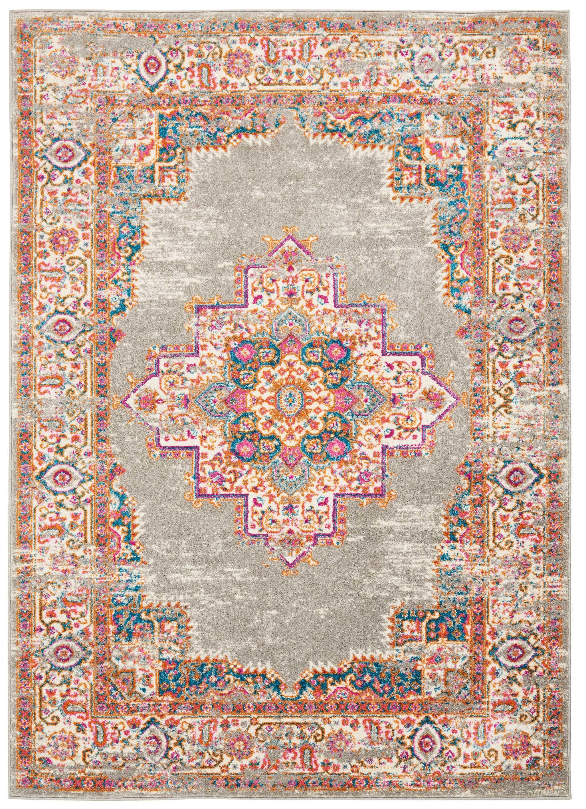 Nourison Home Nourison Passion 5'3" x 7'3" Grey Bohemian Indoor Rug, Ash/Blush, rollover