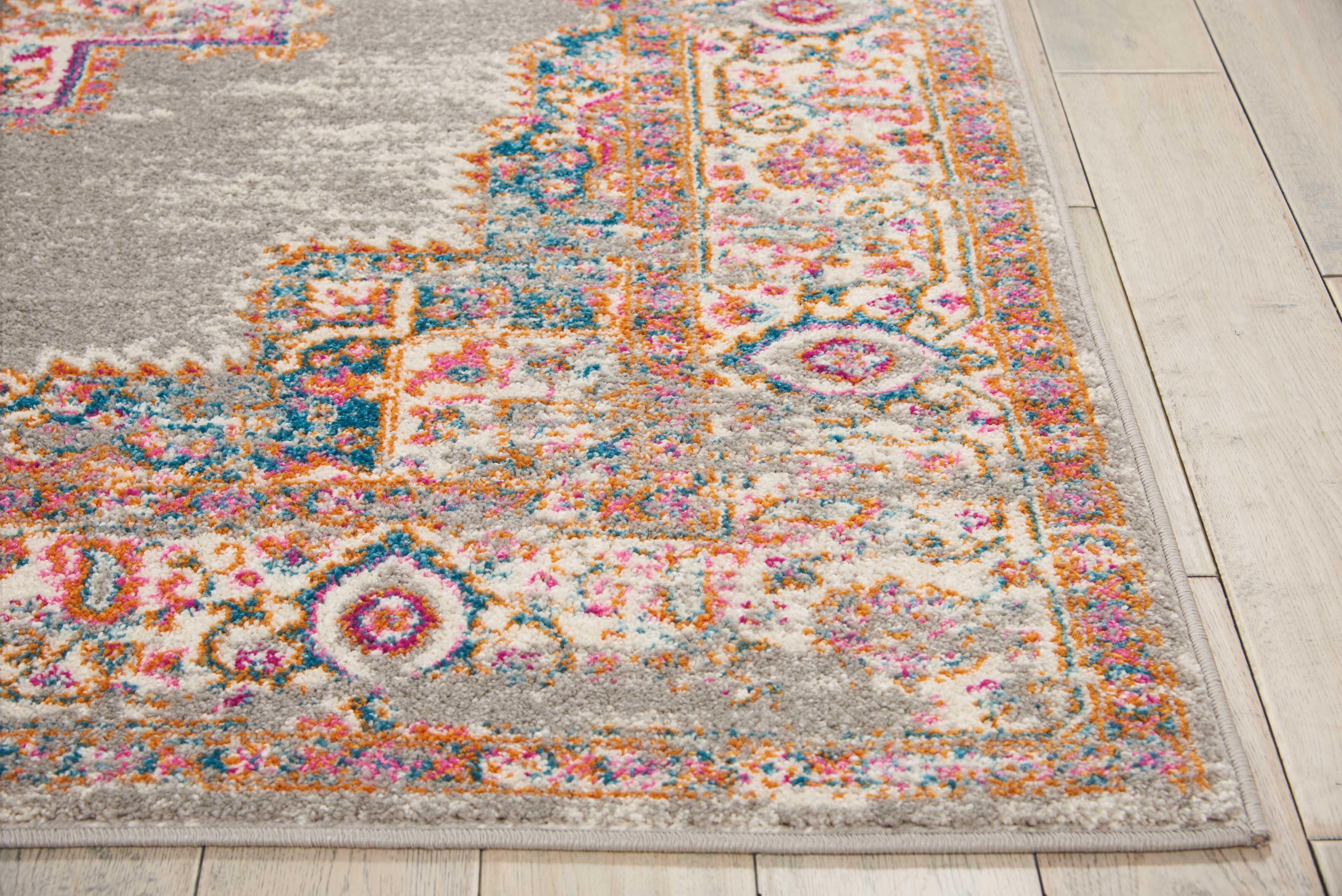Nourison Home Nourison Passion 5'3" x 7'3" Grey Bohemian Indoor Rug, Ash/Blush, large