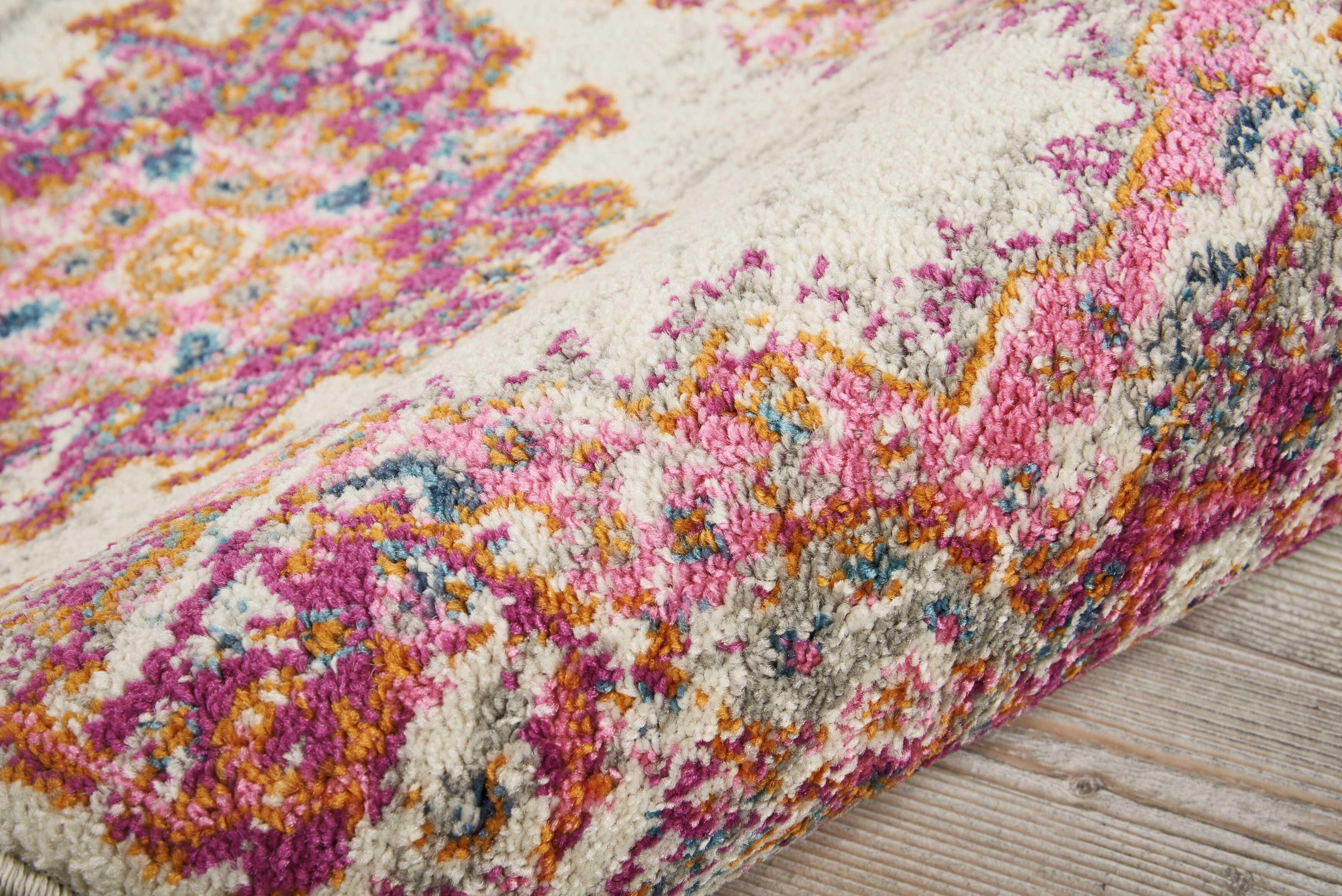 Nourison Home Passion Ivory/fushia 1'10" X 6'runner, Ivory/Fuchsia, large