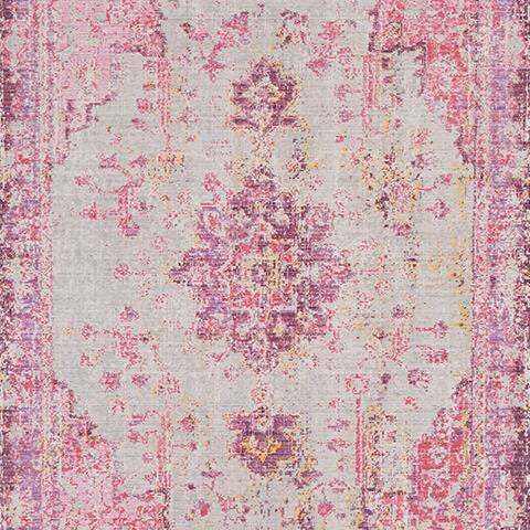 World Needle Area Rug 3'11" x 5'9", Lavender/Pink/Ash Gray, large