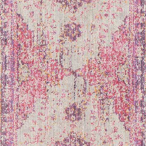 World Needle Area Rug 3'2" x 8'2", Lavender/Pink/Ash Gray, large