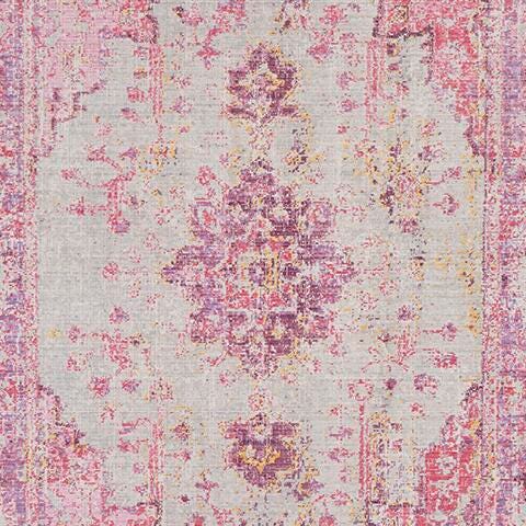 World Needle Area Rug 6'7" x 8'10", Lavender/Pink/Ash Gray, large