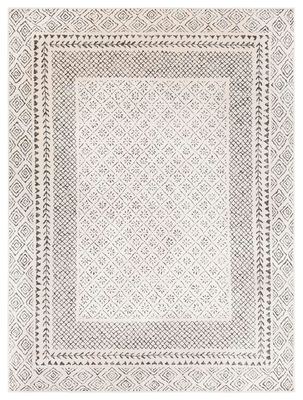 Hand Tufted Bahar 6'7" x 9' Area Rug, Charcoal, large