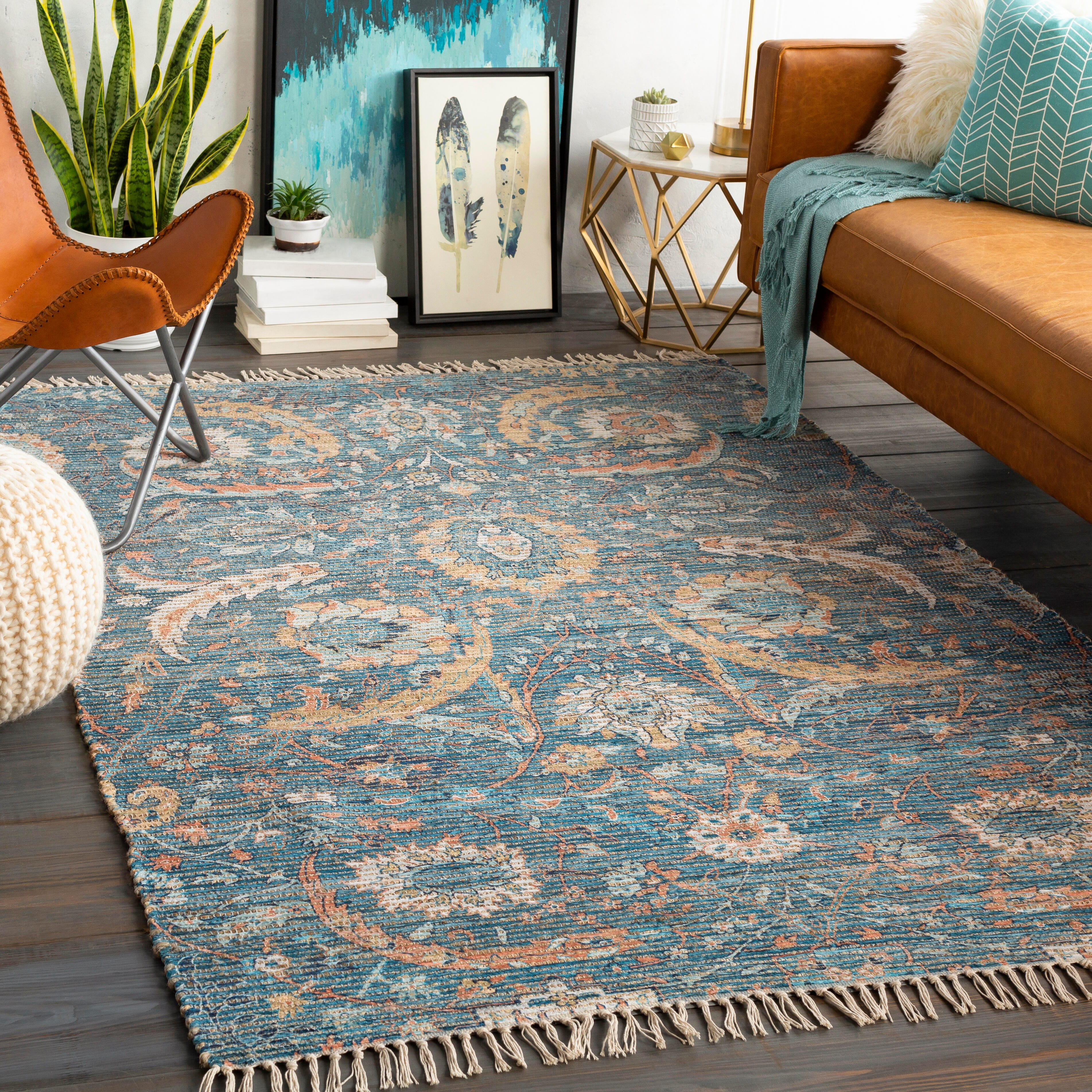 Machine Woven Woodfin 8' x 10' Area Rug, Aqua, rollover