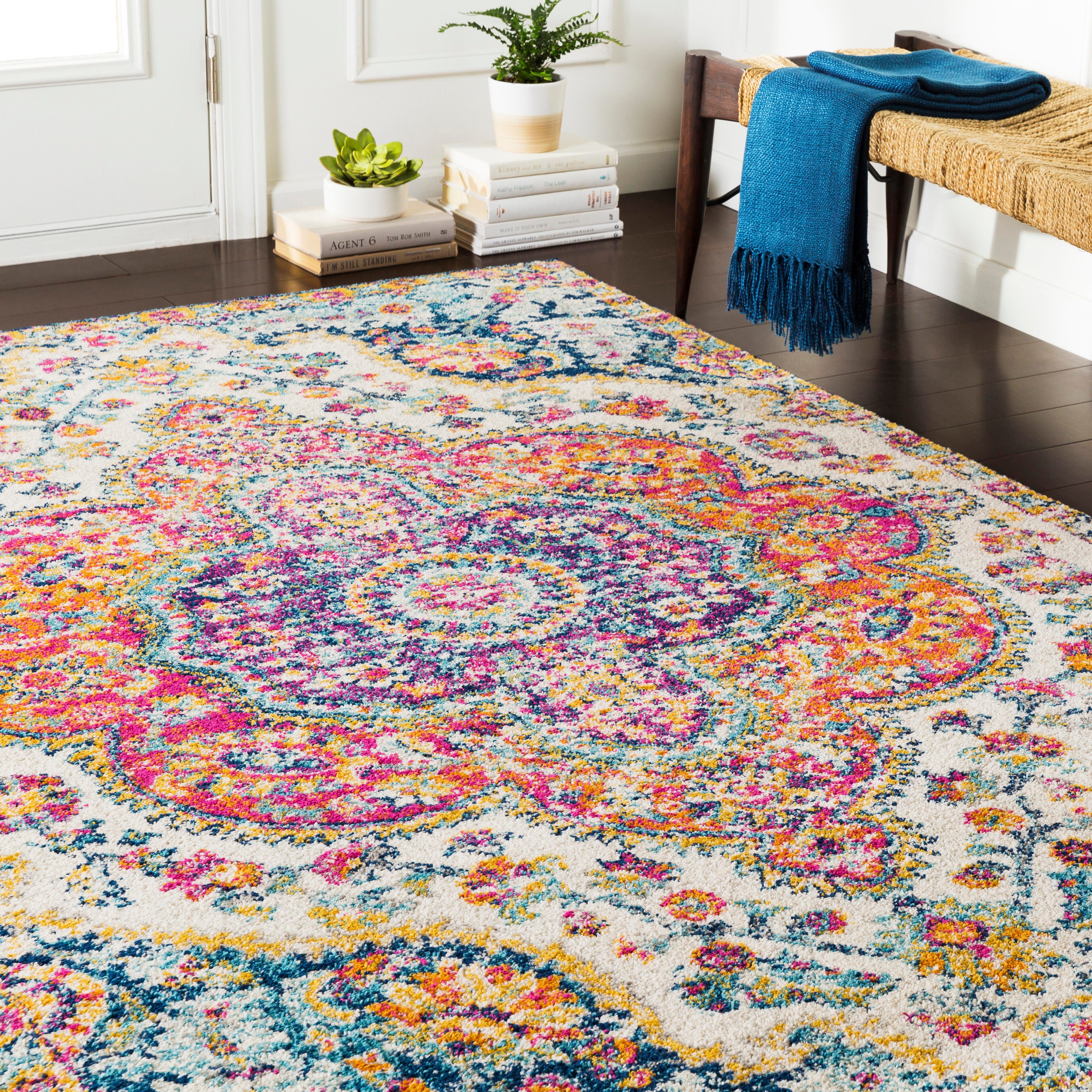 Machine Woven Elaziz 3'11" x 5'7" Area Rug, Saffron, large