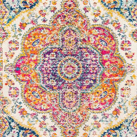 Machine Woven Elaziz 5'3" x 7'6" Area Rug, Saffron, large