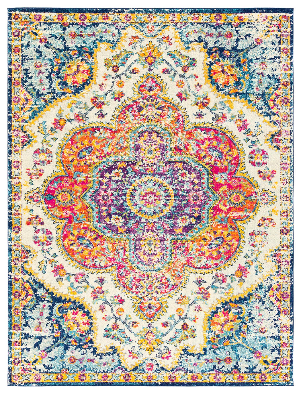 Machine Woven Elaziz 7'10" x 10'3" Area Rug, Saffron, large
