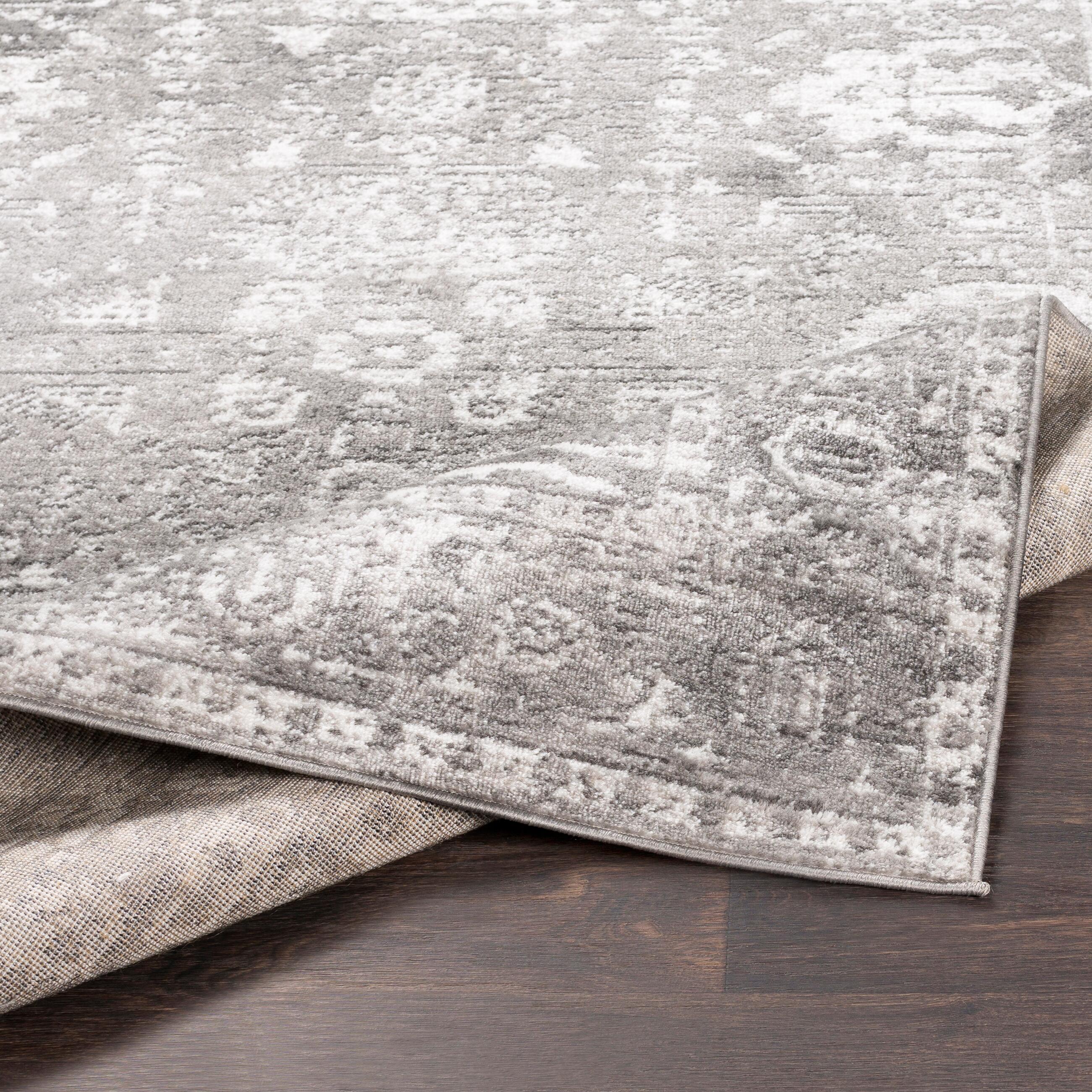 Machine Woven Monte Carlo 5'3" X 7'3" Area Rug, Ash Gray, large