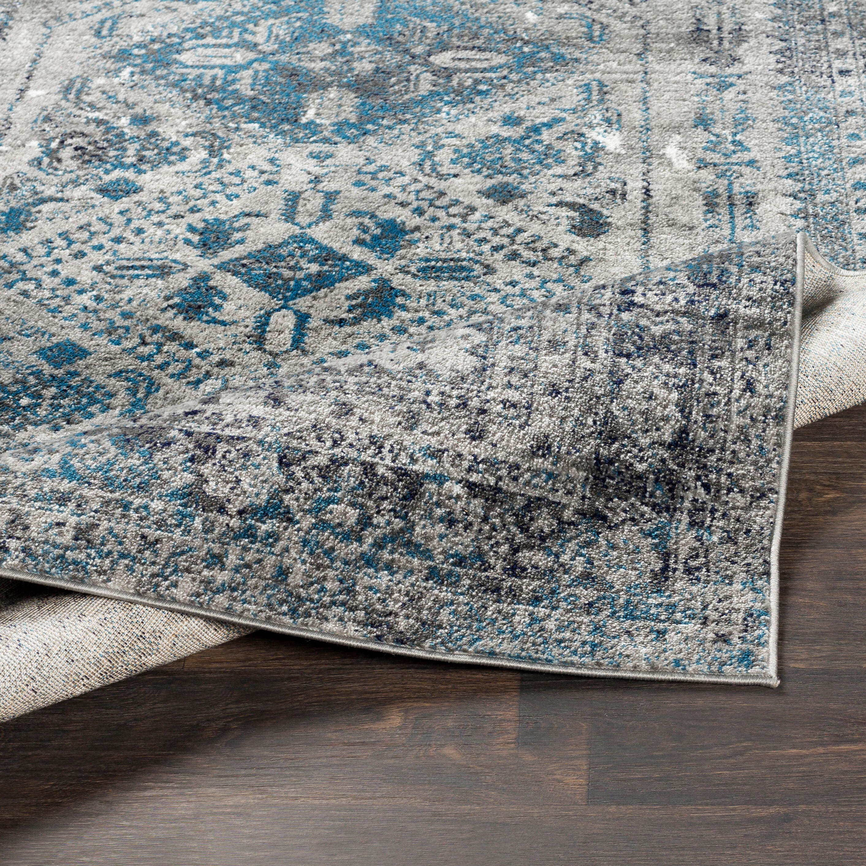 Surya Monte Carlo Traditional Area Rug, Charcoal/Blue, large
