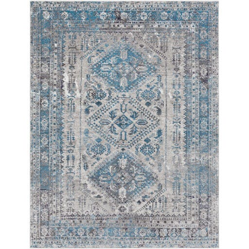 Surya Monte Carlo Traditional Area Rug, Charcoal/Blue, large