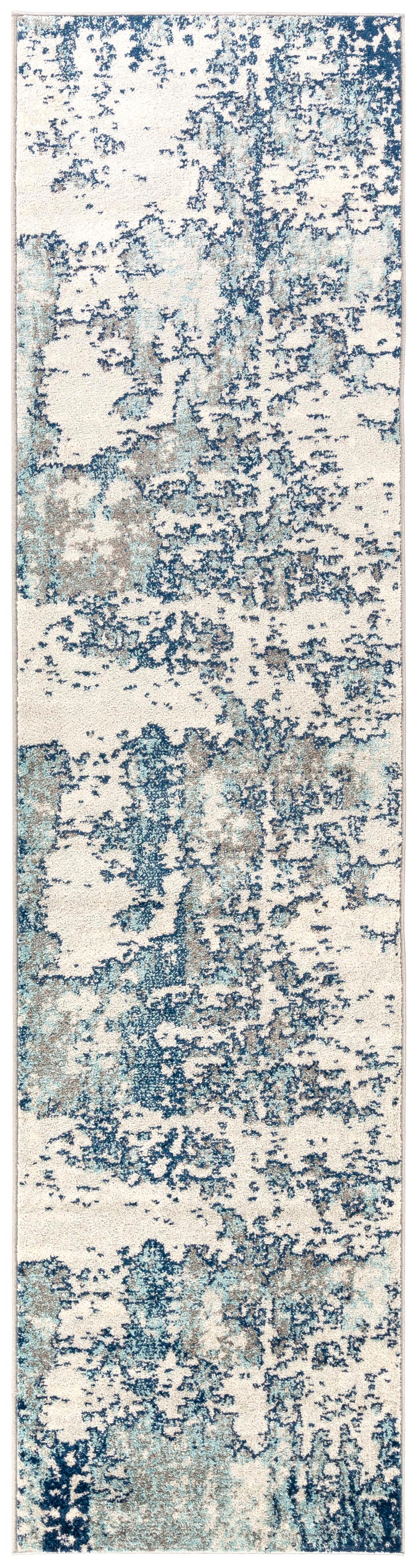 Machine Woven Sunderland 2'7" x 7'3" Runner, Navy, large