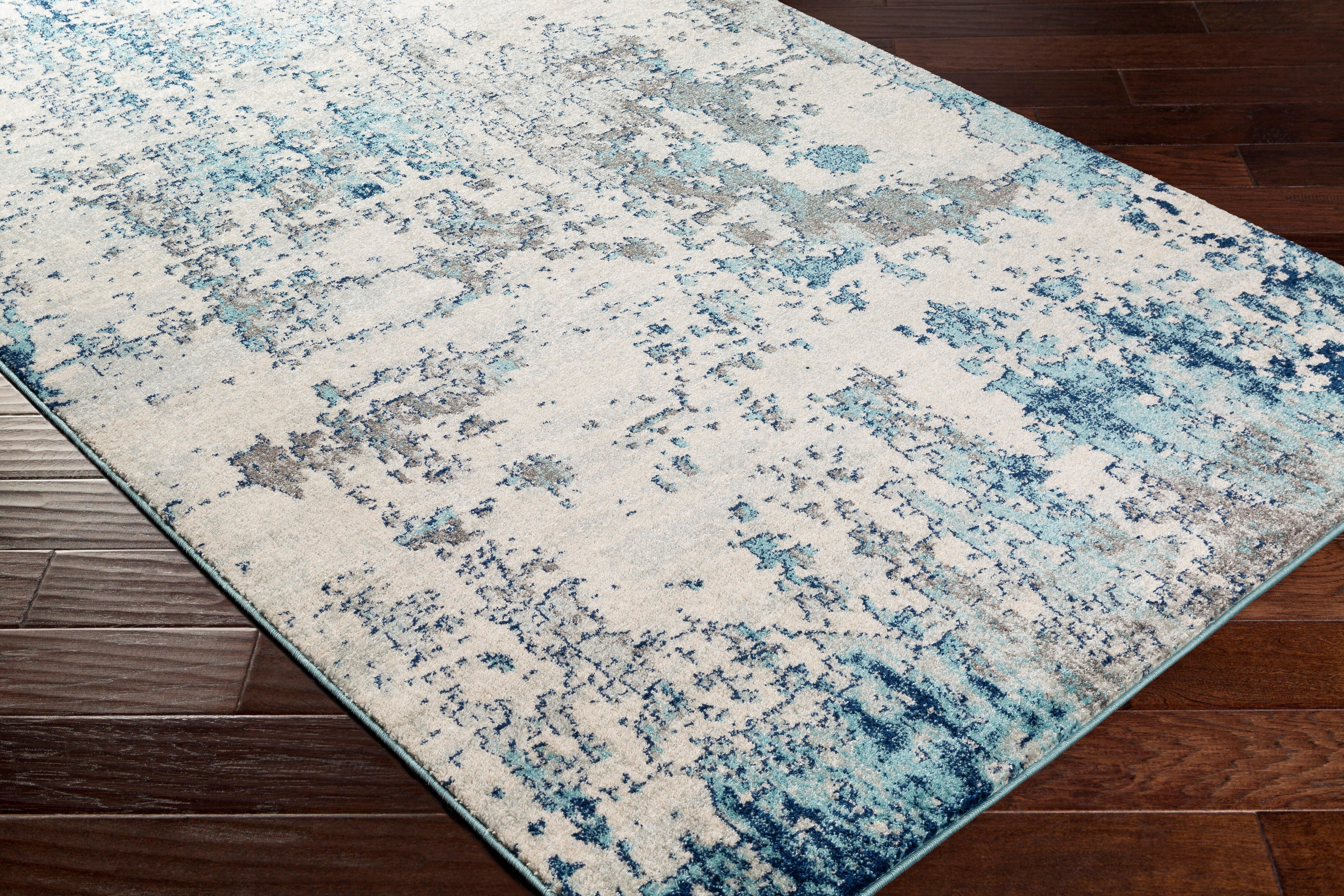 Machine Woven Sunderland 5'3" x 7'3" Area Rug, Navy, large