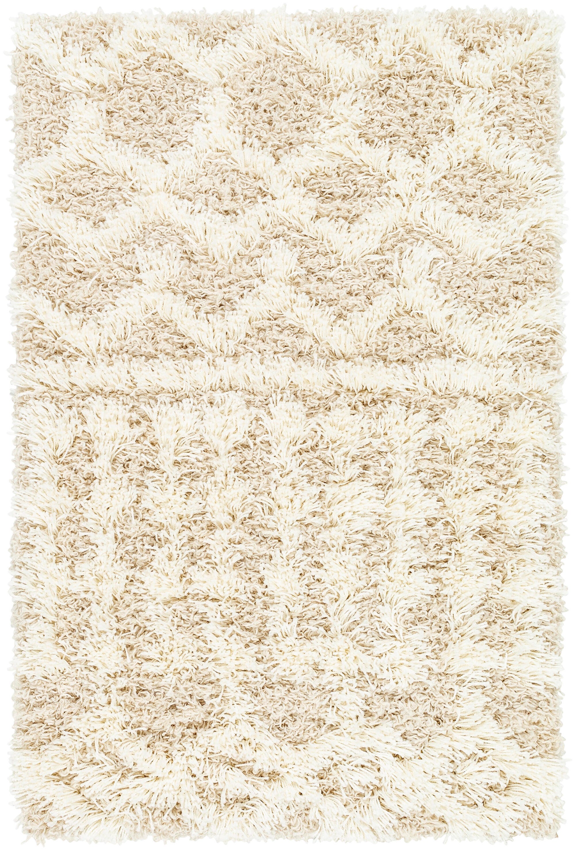 Machine Woven Urban Shag High Low Plush 2' X 2'11" Doormat Area Rug, Light Beige, large
