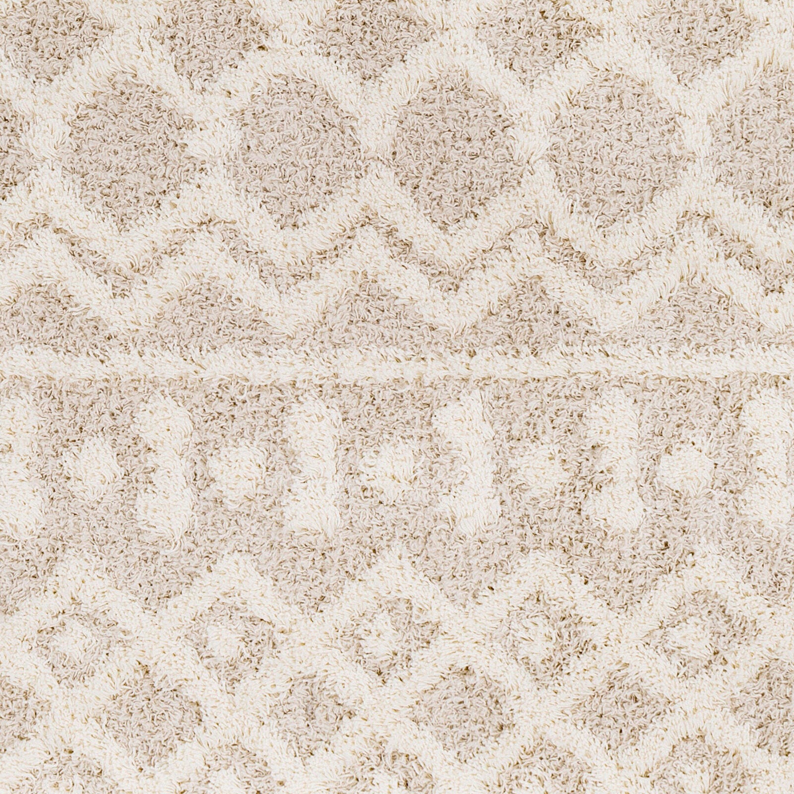 Machine Woven Urban Shag High Low Plush 4'3" X 5'7" Area Rug, Light Beige, large