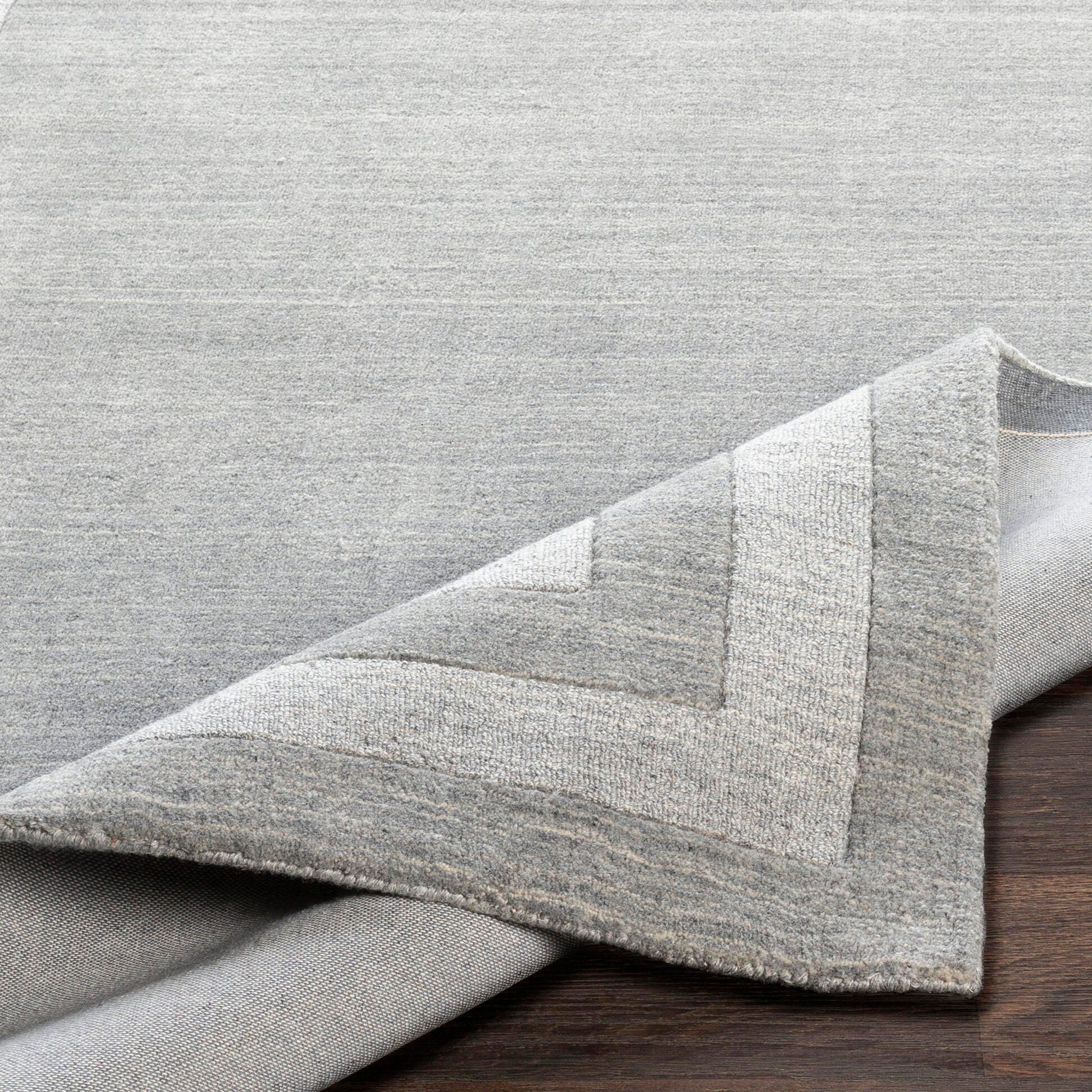 Hand Tufted Sorrento 8' Square Area Rug, Medium Gray, large