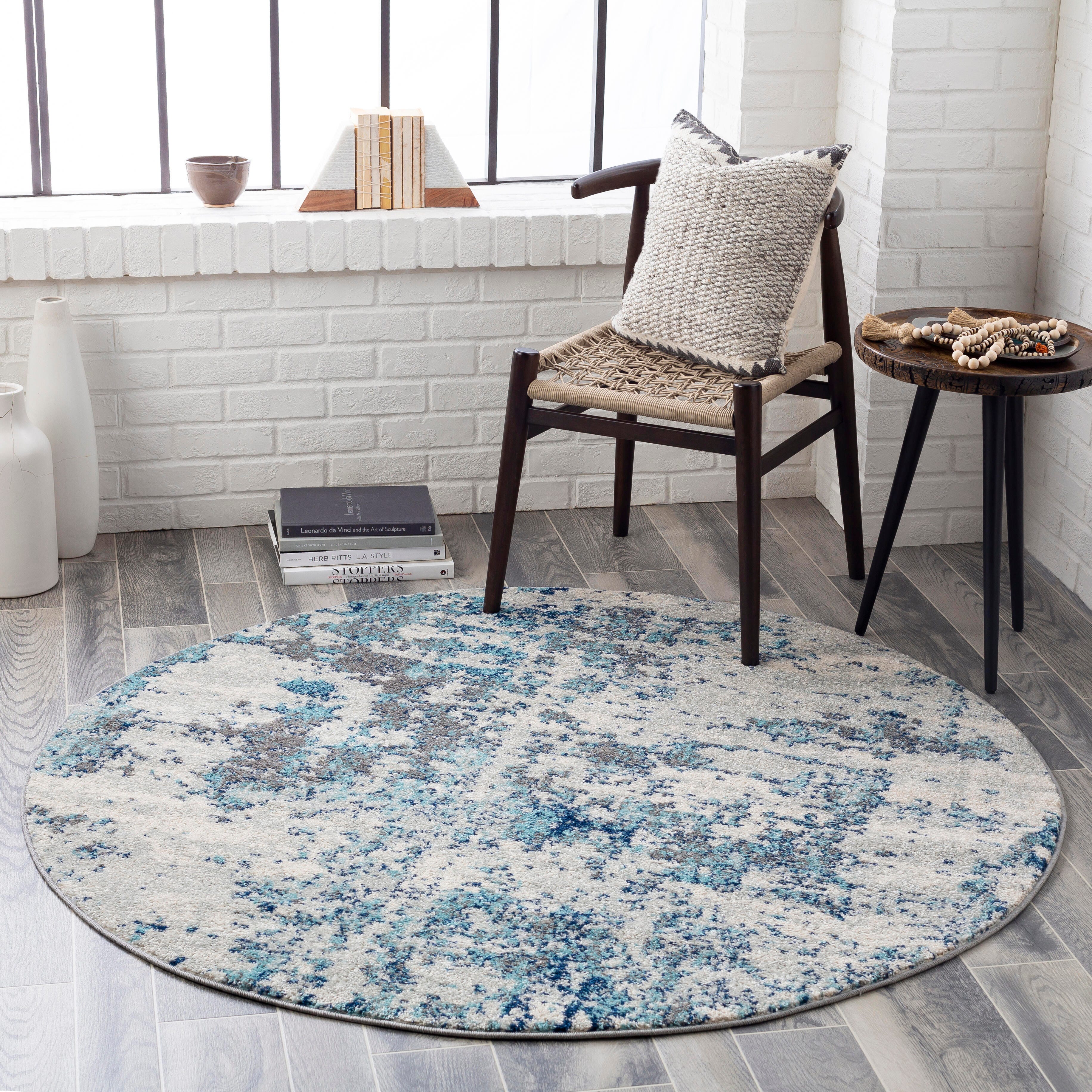 Machine Woven Sunderland 7'10" Round Area Rug, Multi, rollover