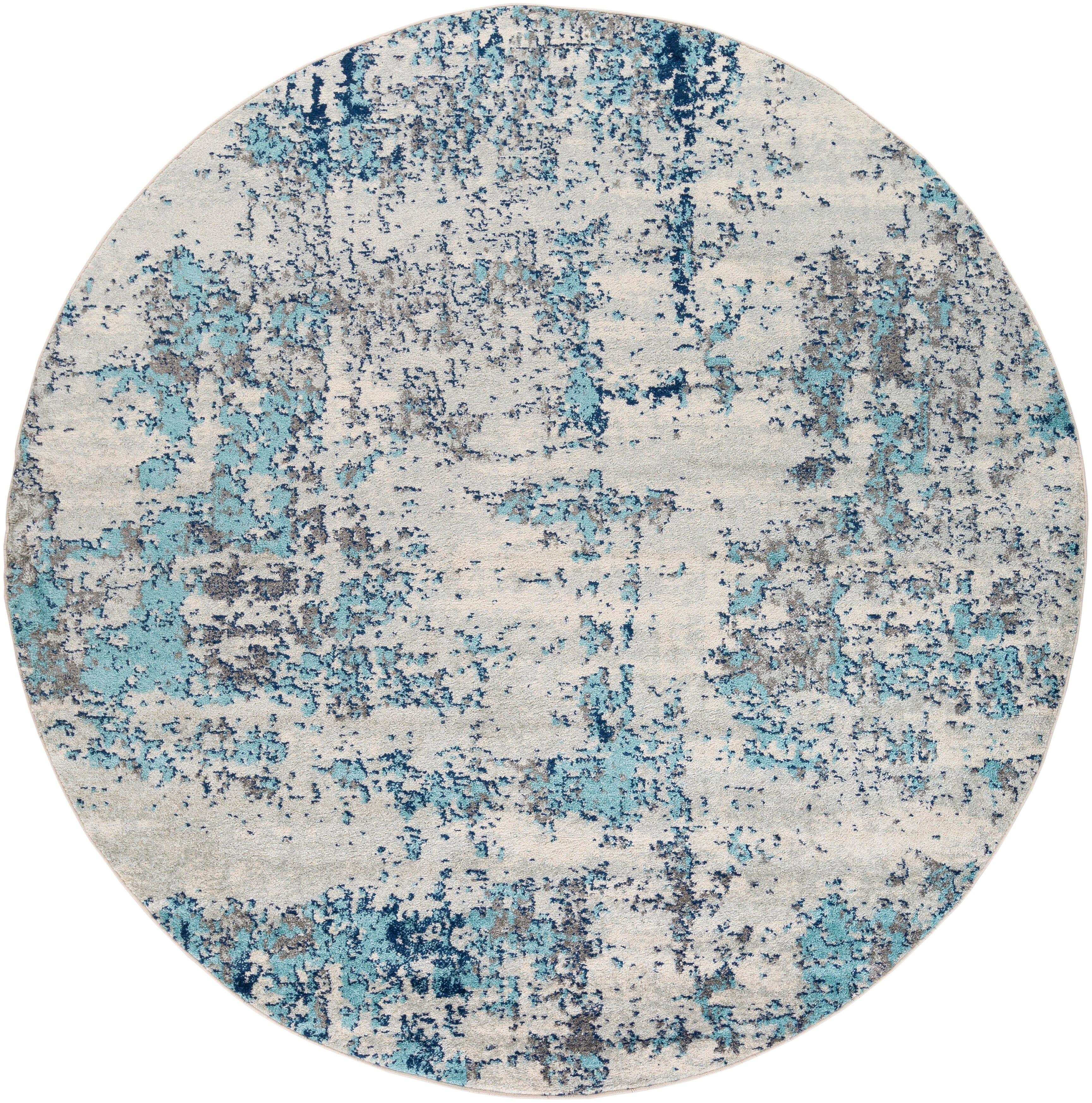 Machine Woven Sunderland 7'10" Round Area Rug, Multi, large