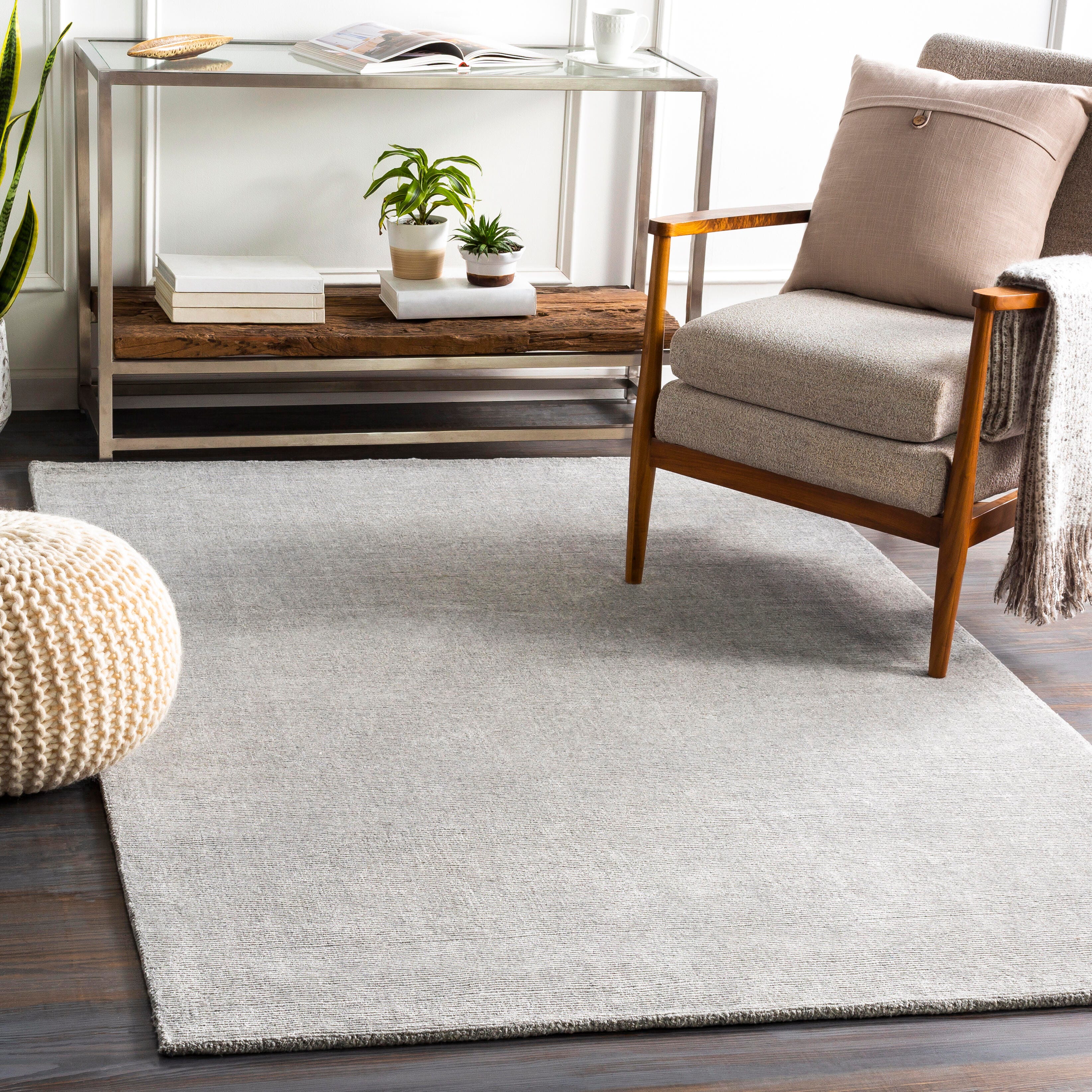 Surya 5' x 7'6" Area Rug, Medium Gray, rollover