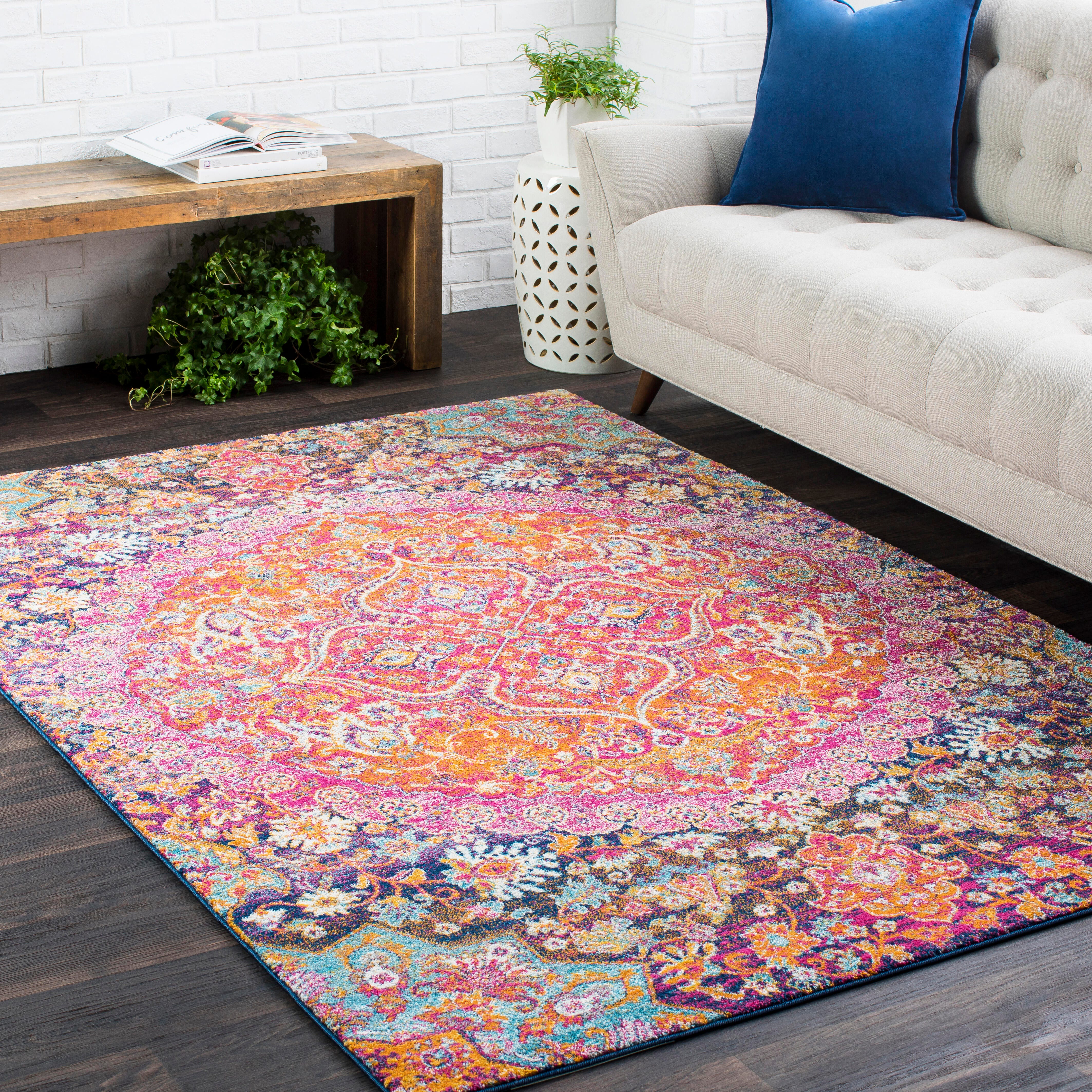 Traditional 5'3" x 7'3" Area Rug, Multi, large