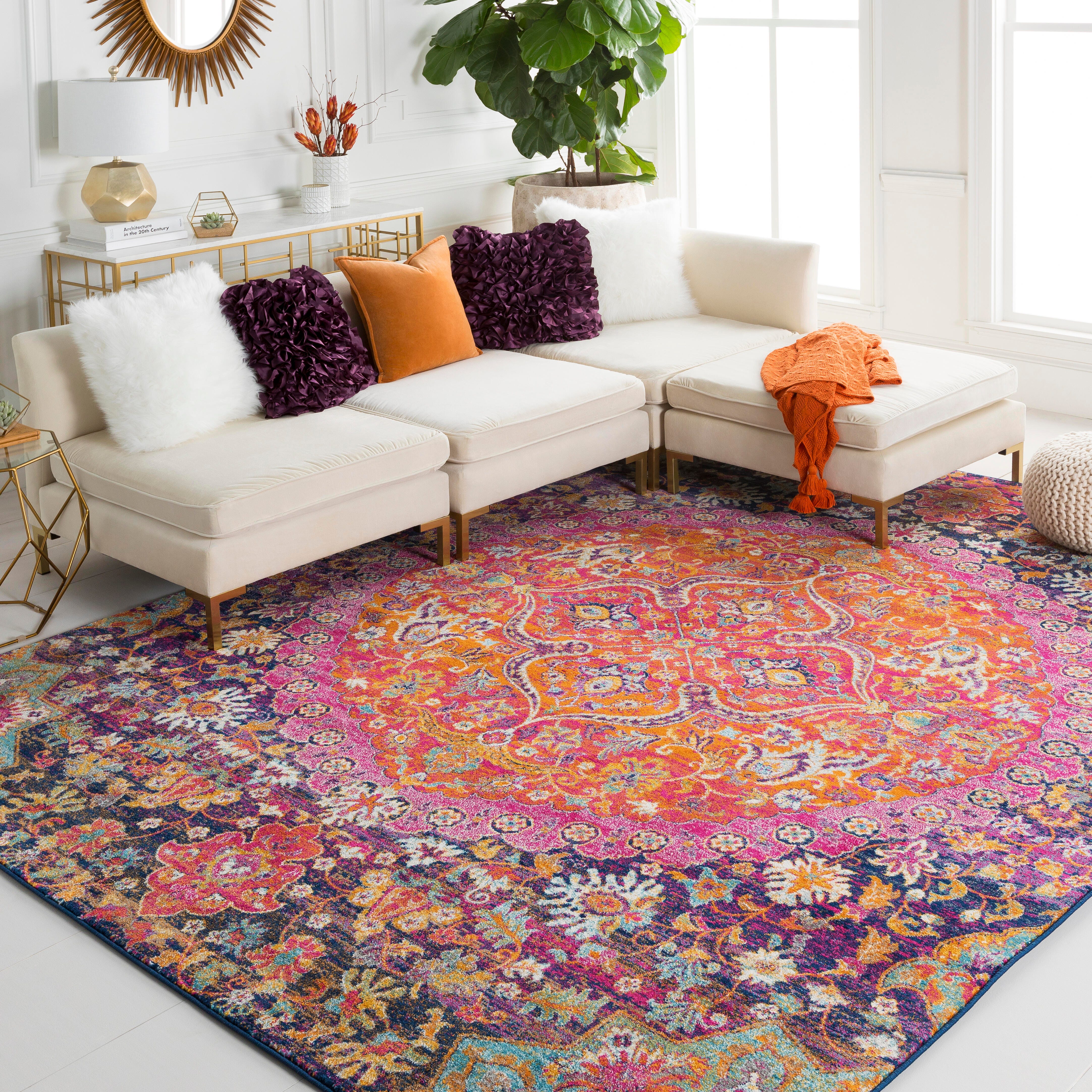 Traditional 5'3" x 7'3" Area Rug, Multi, large