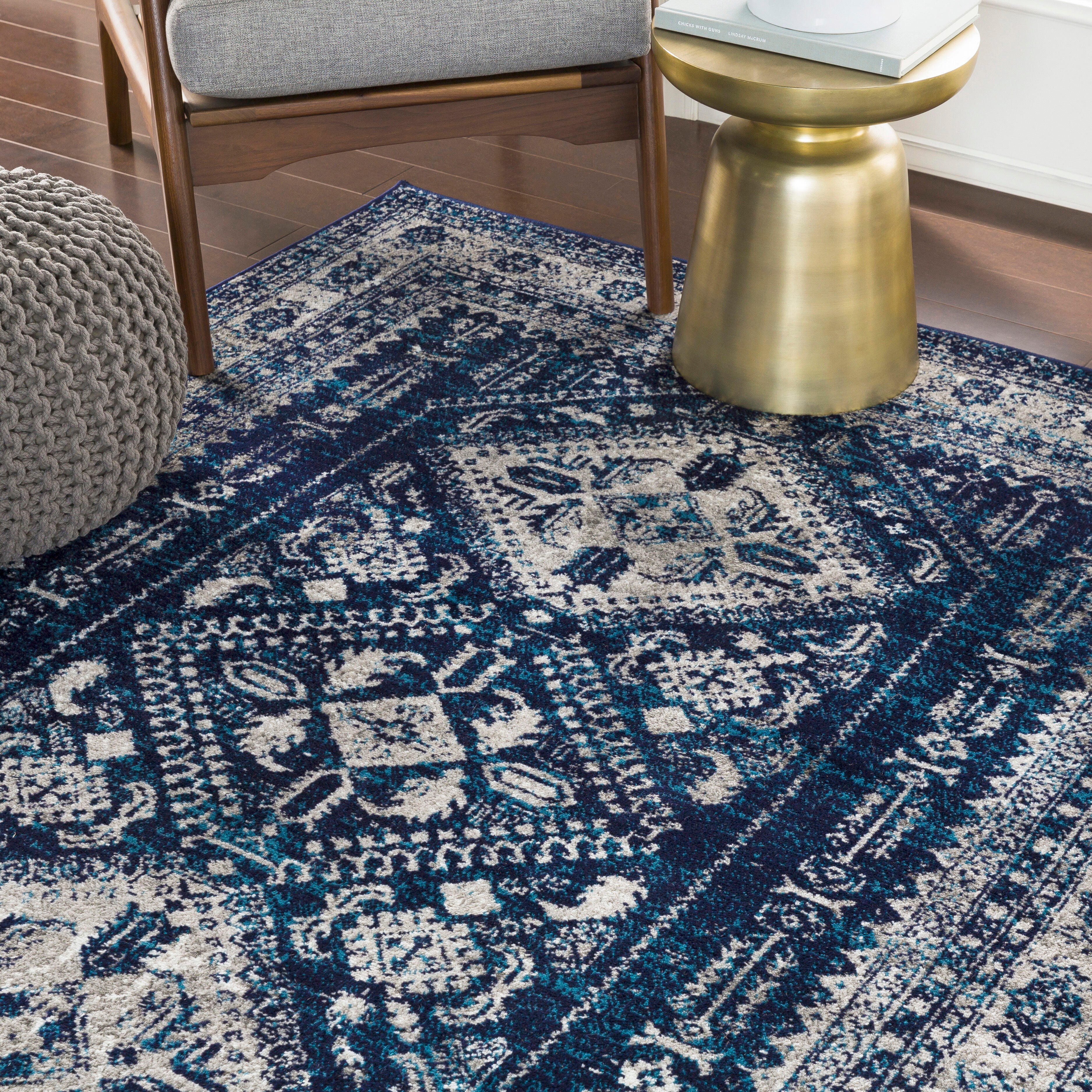 Surya Monte Carlo Traditional Area Rug, Dark Blue, rollover