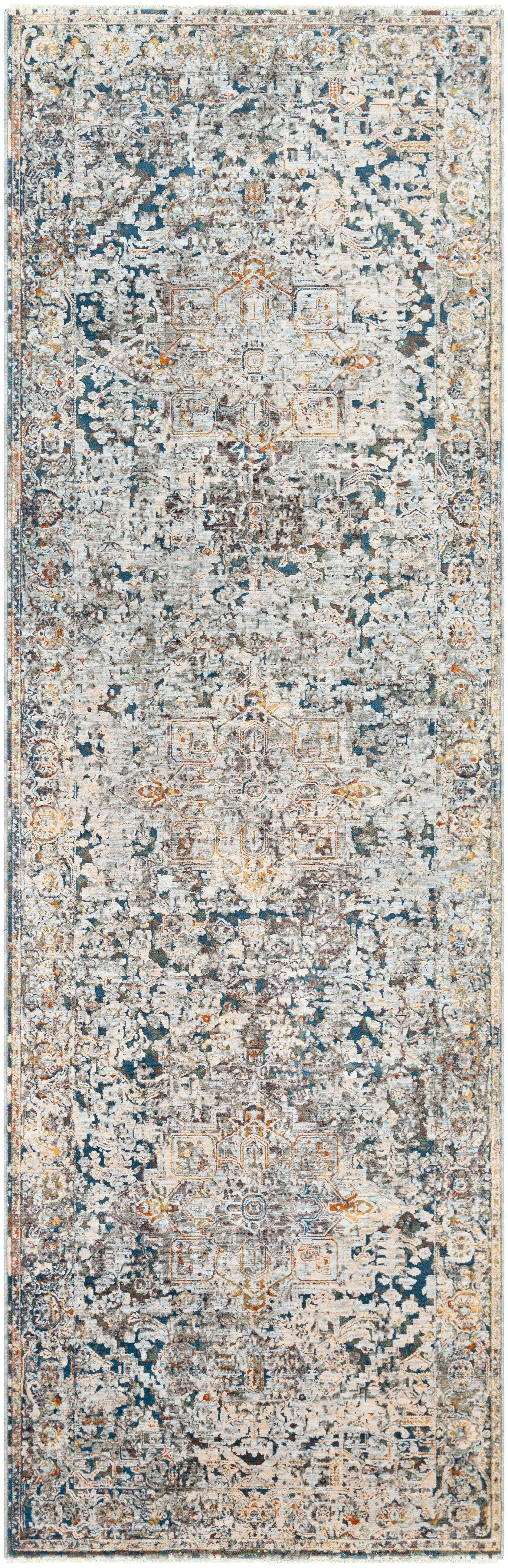 Traditional Area Rug 3'3" X 10' Rug, Multi, large