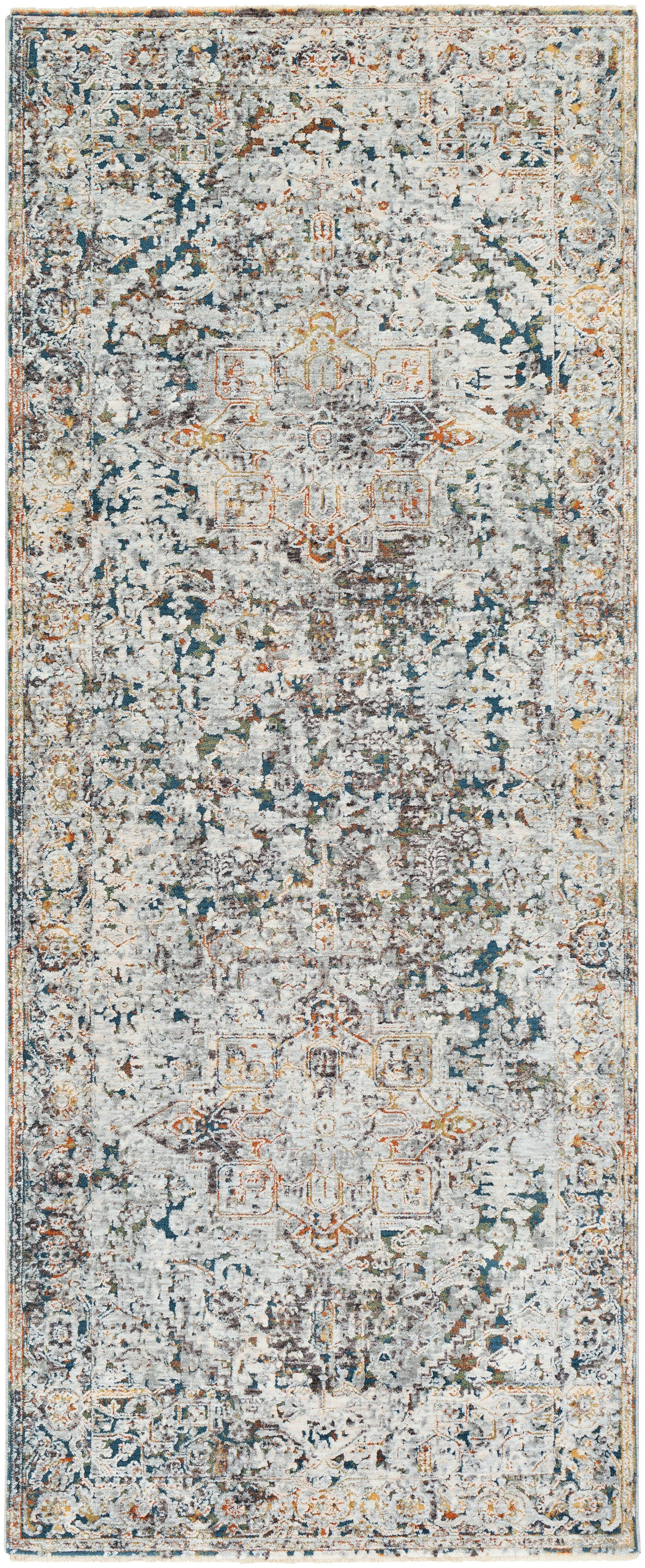Traditional Area Rug 3'3" X 8' Rug, Multi, rollover
