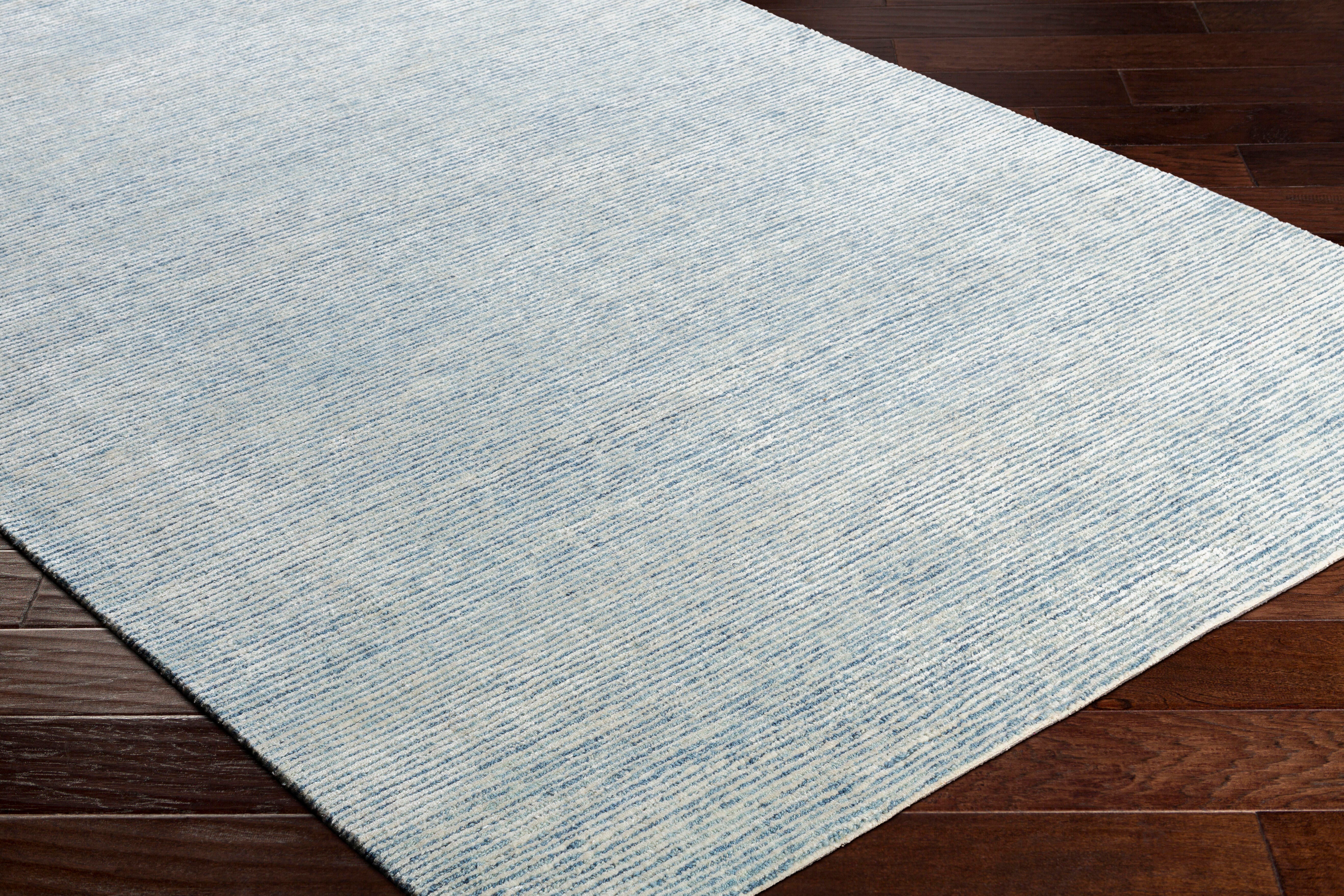 World Needle 5' x 7'6" Rug, Pale Blue/Denim/Cream, large