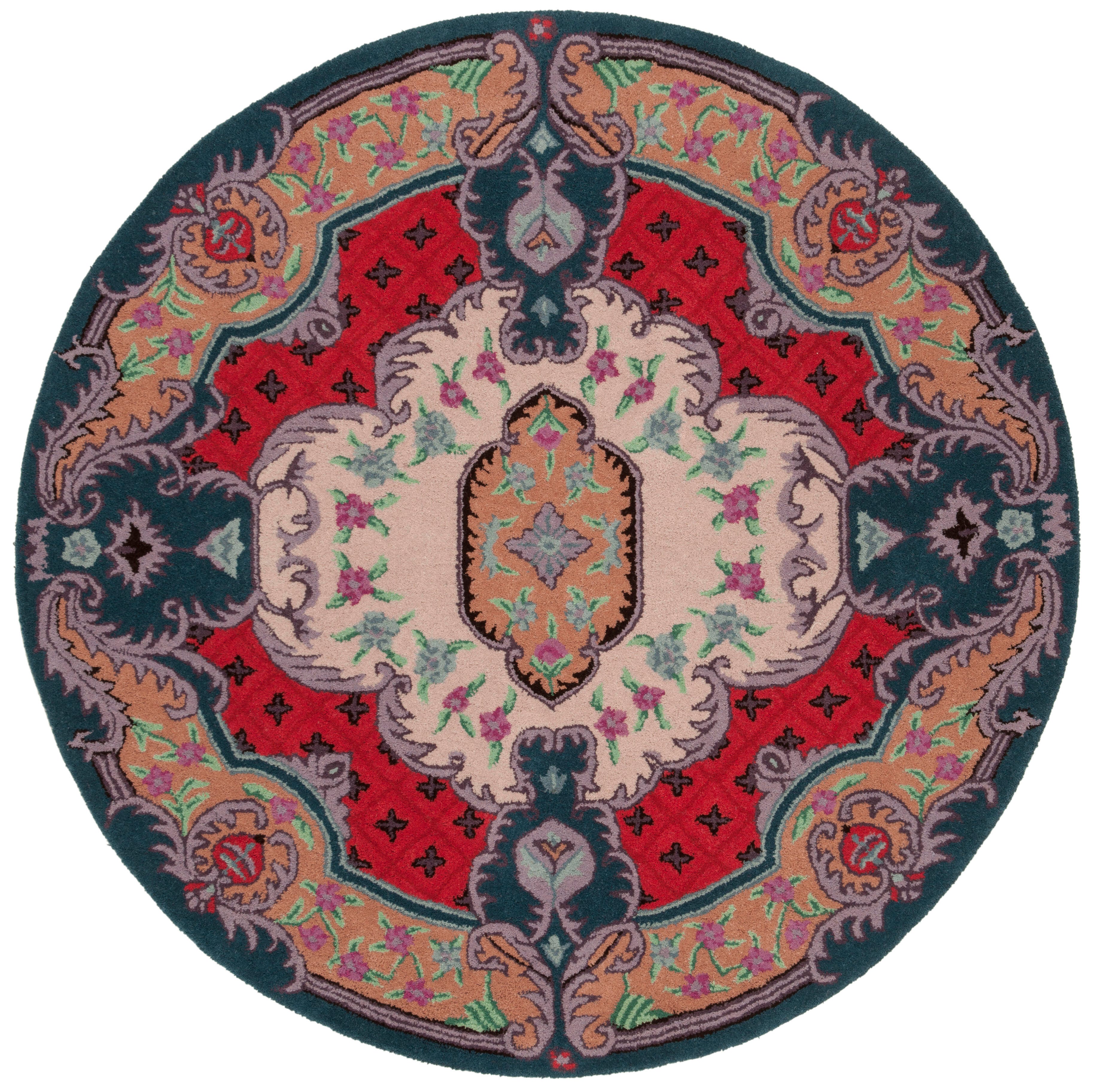 Safavieh Bellagio 5' X 5' Round Area Rug, Ivory/Pink, large