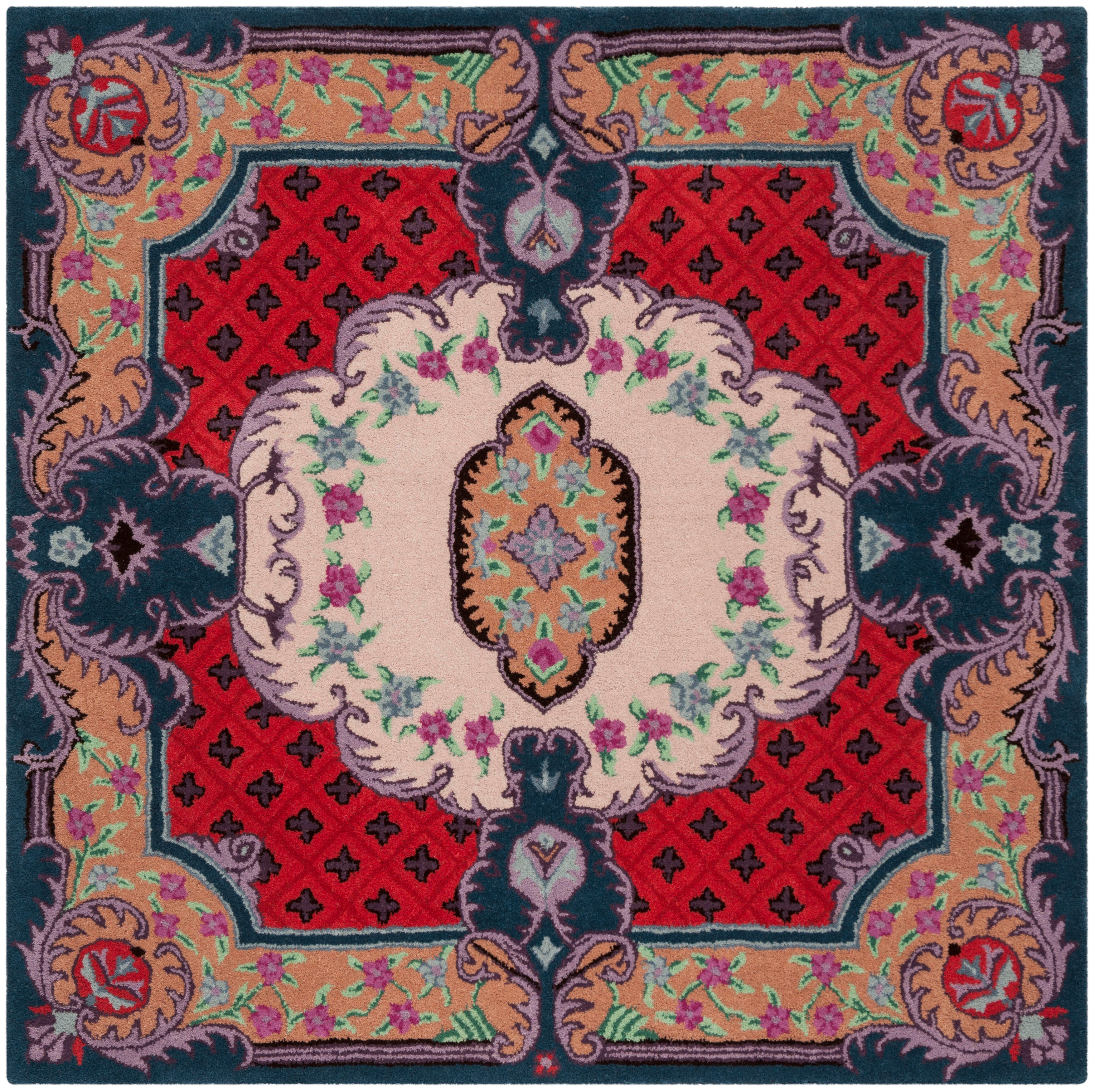 Safavieh Bellagio 5' X 5' Square Area Rug, Ivory/Pink, large
