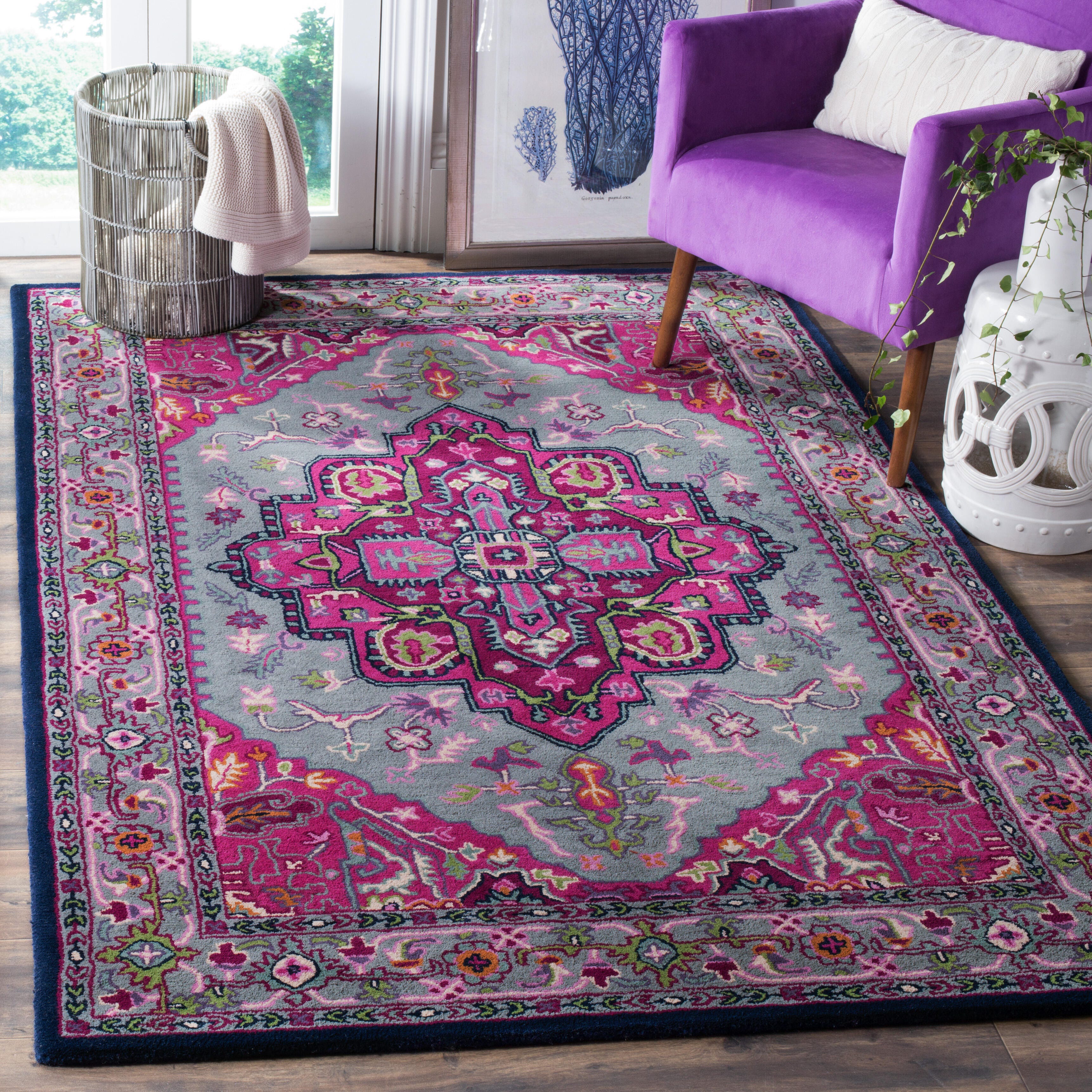 Safavieh Bellagio 5' X 8' Area Rug, Gray/Pink, large