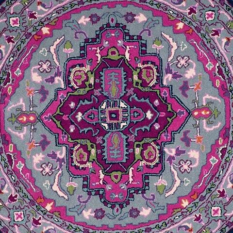 Safavieh Bellagio Bellagio 5' X 5' Round Area Rug, Gray/Pink, large