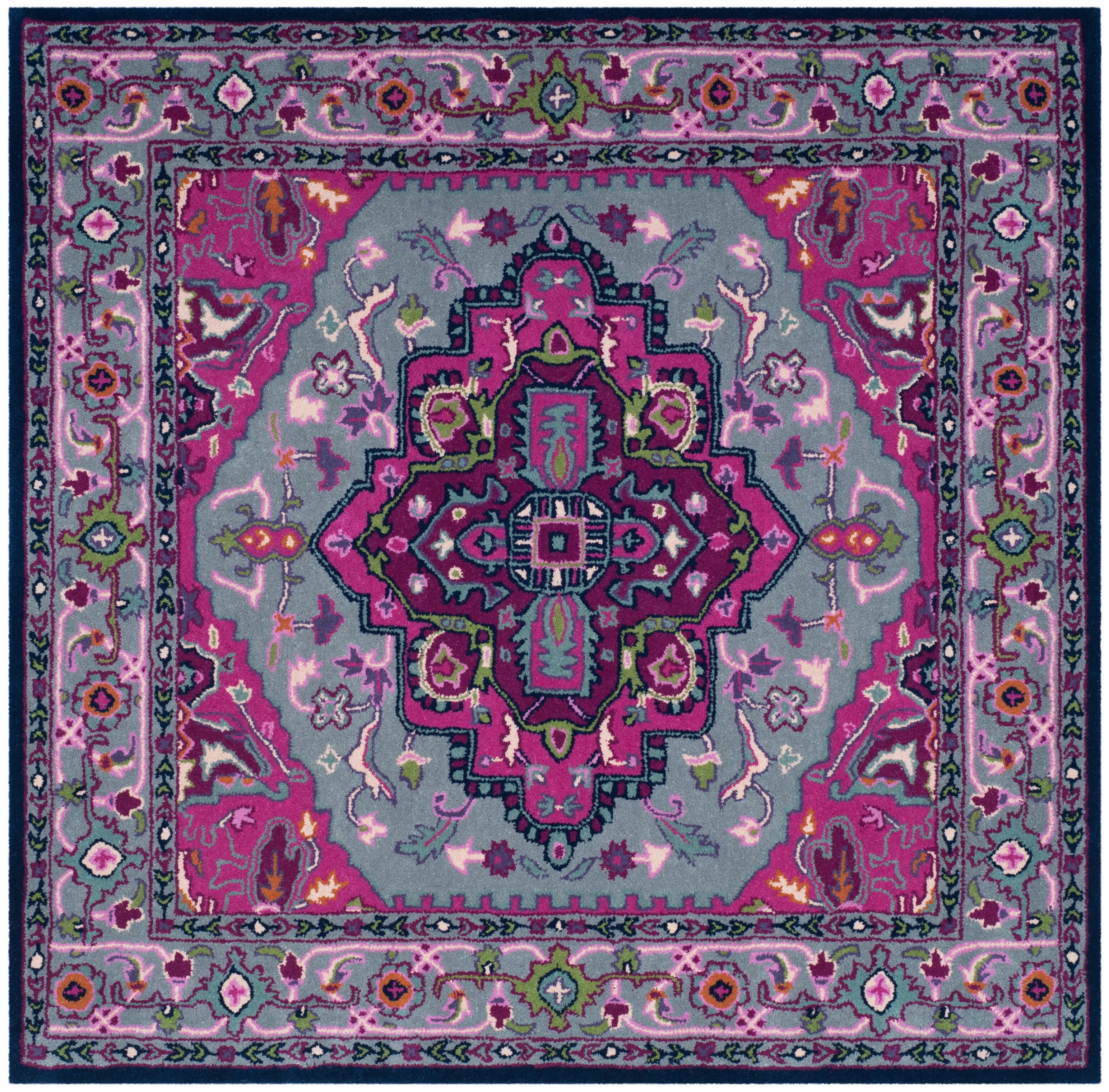 Safavieh Bellagio 5' X 5' Square Area Rug, Gray/Pink, large