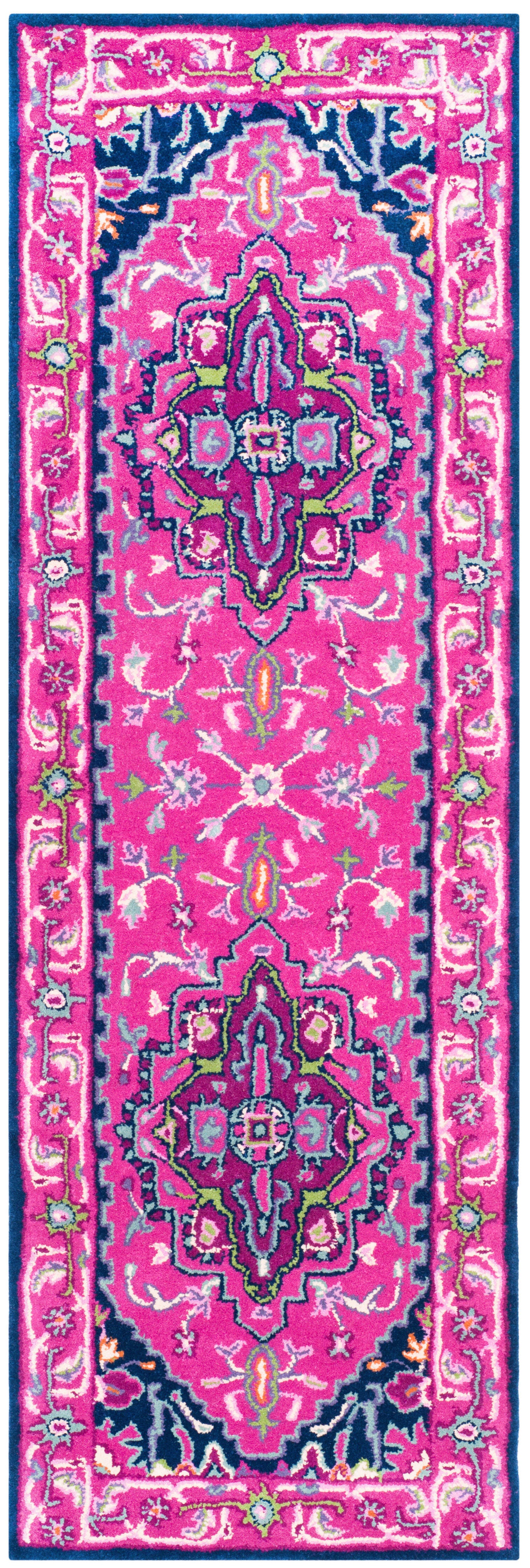 Safavieh Bellagio Bellagio 2'3" X 7' Runner, Pink/Navy, large
