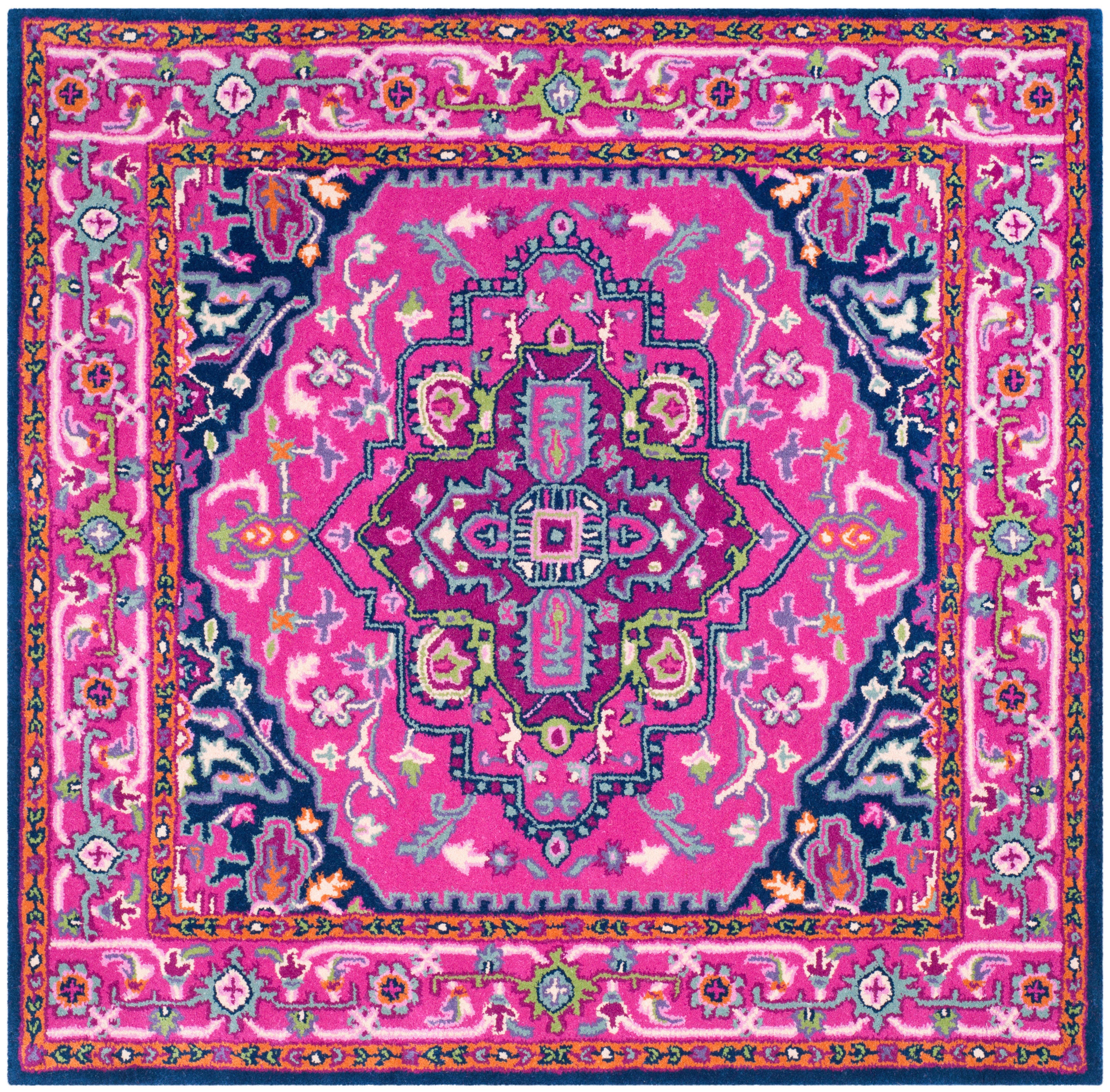 Safavieh Bellagio 5' X 5' Square Area Rug, Ivory/Navy, large