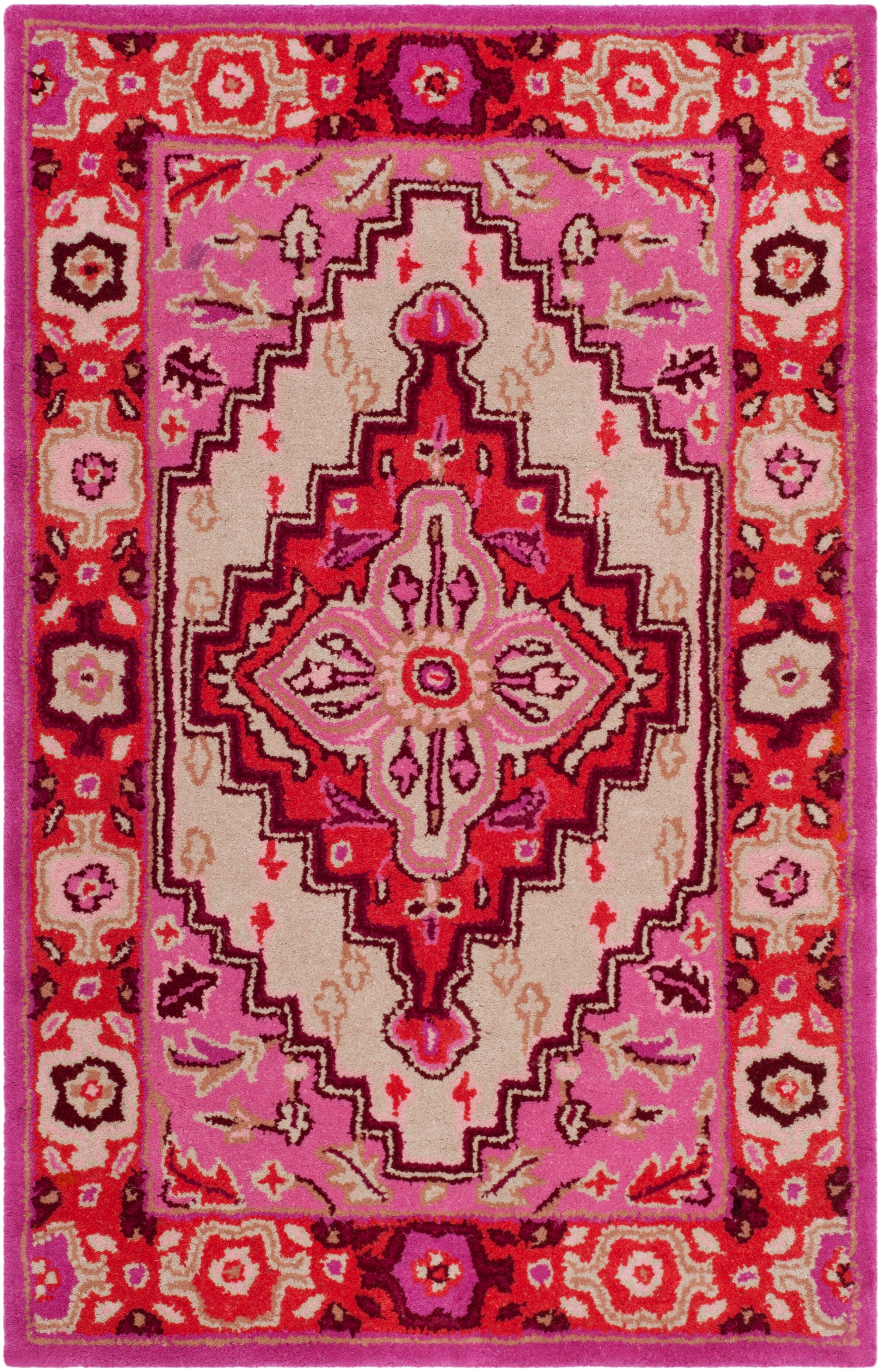 Safavieh Bellagio 2'6" X 4' Accent Rug, Red Pink/Ivory, large