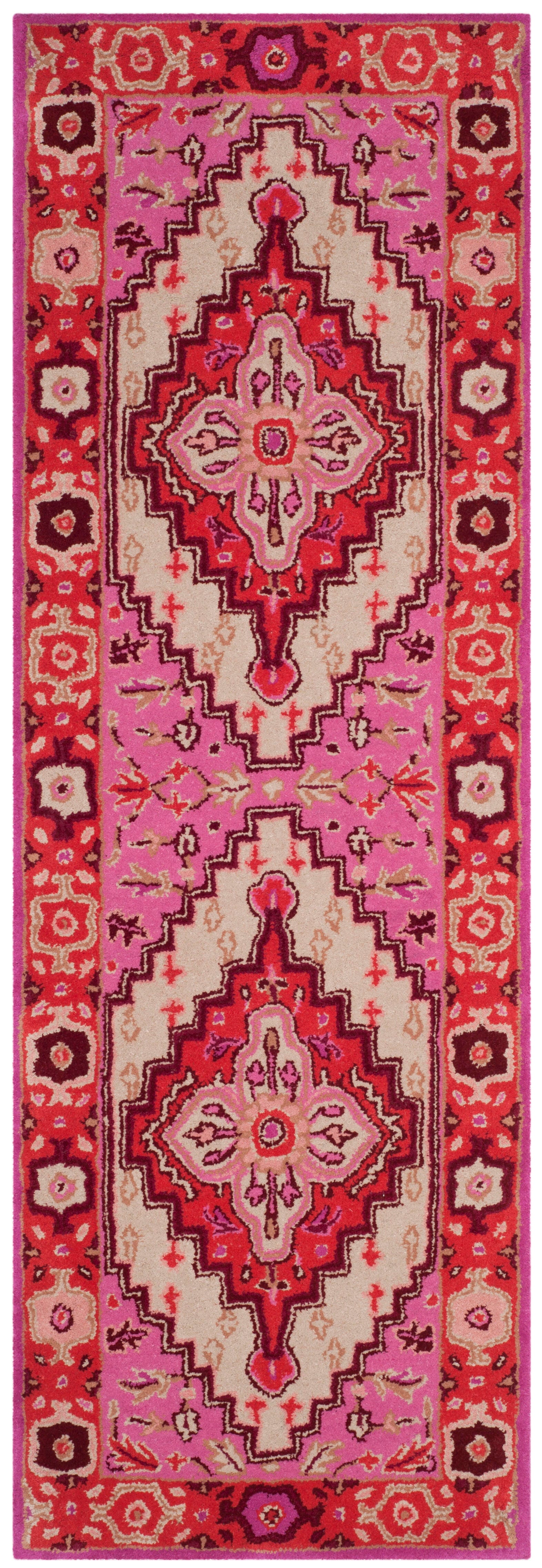 Safavieh Bellagio 2'3" X 9' Runner, Red Pink/Ivory, large