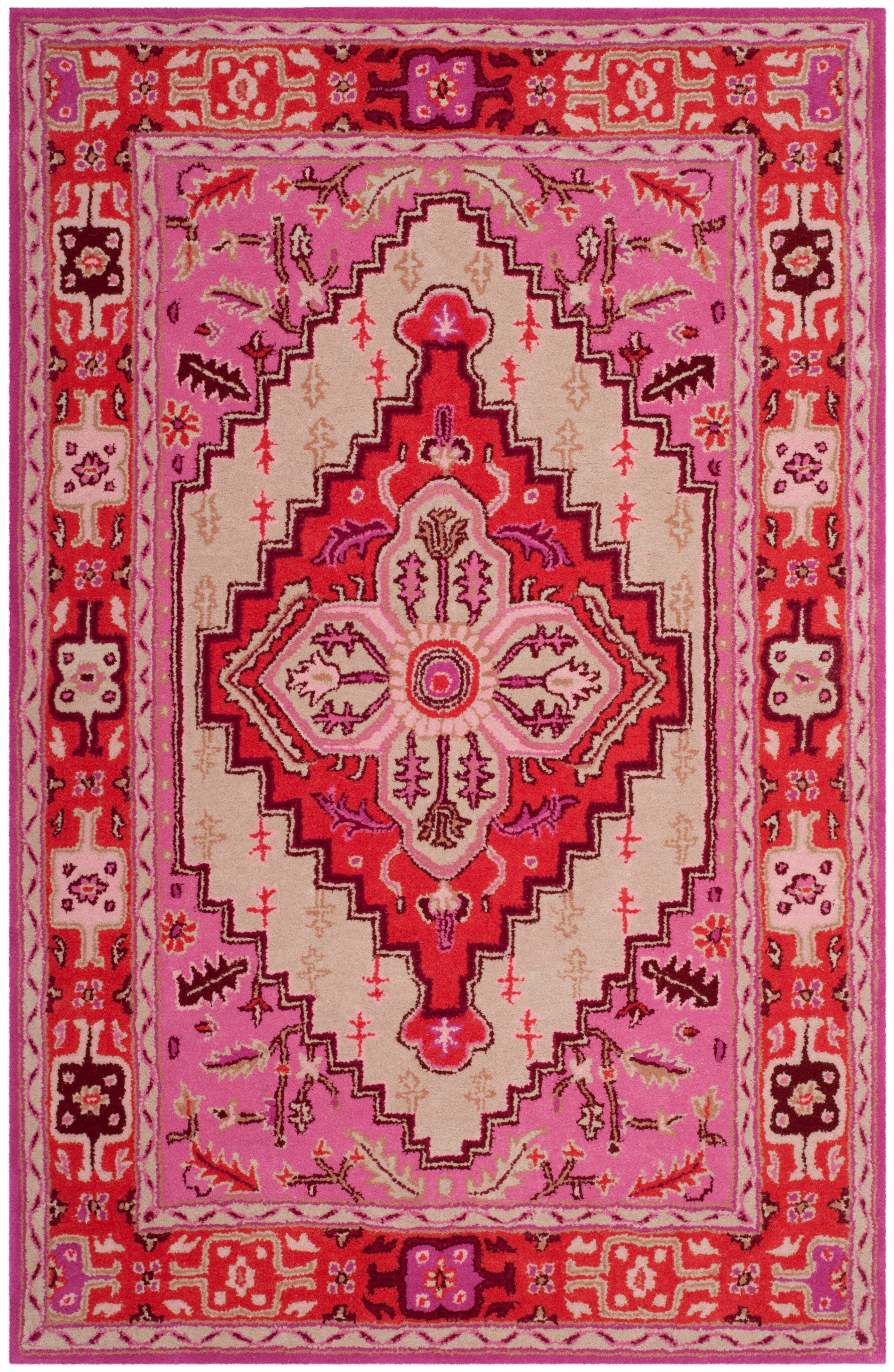 Safavieh Bellagio 3' X 5' Accent Rug, Red Pink/Ivory, large