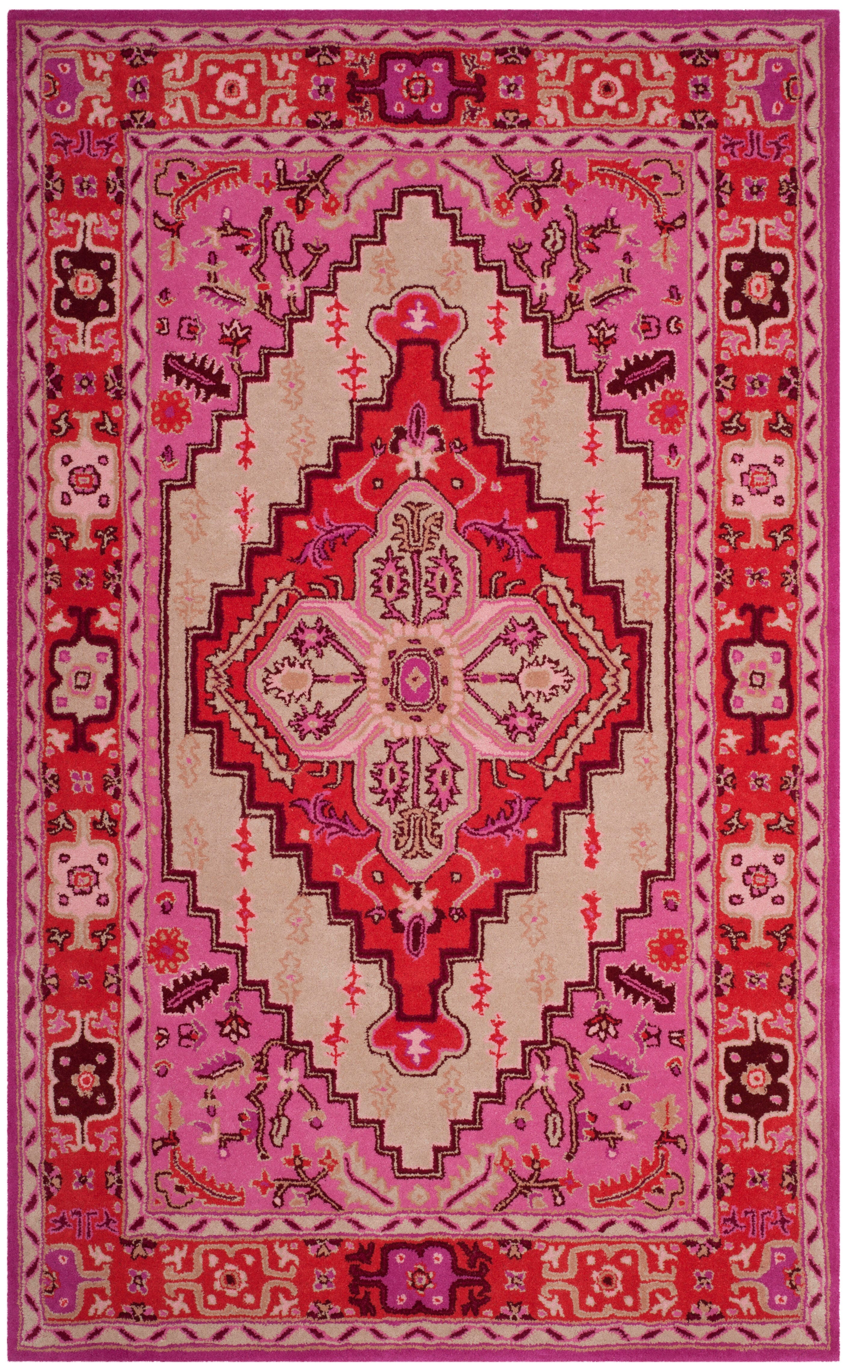 Safavieh Bellagio 5' X 8' Area Rug, Red Pink/Ivory, large