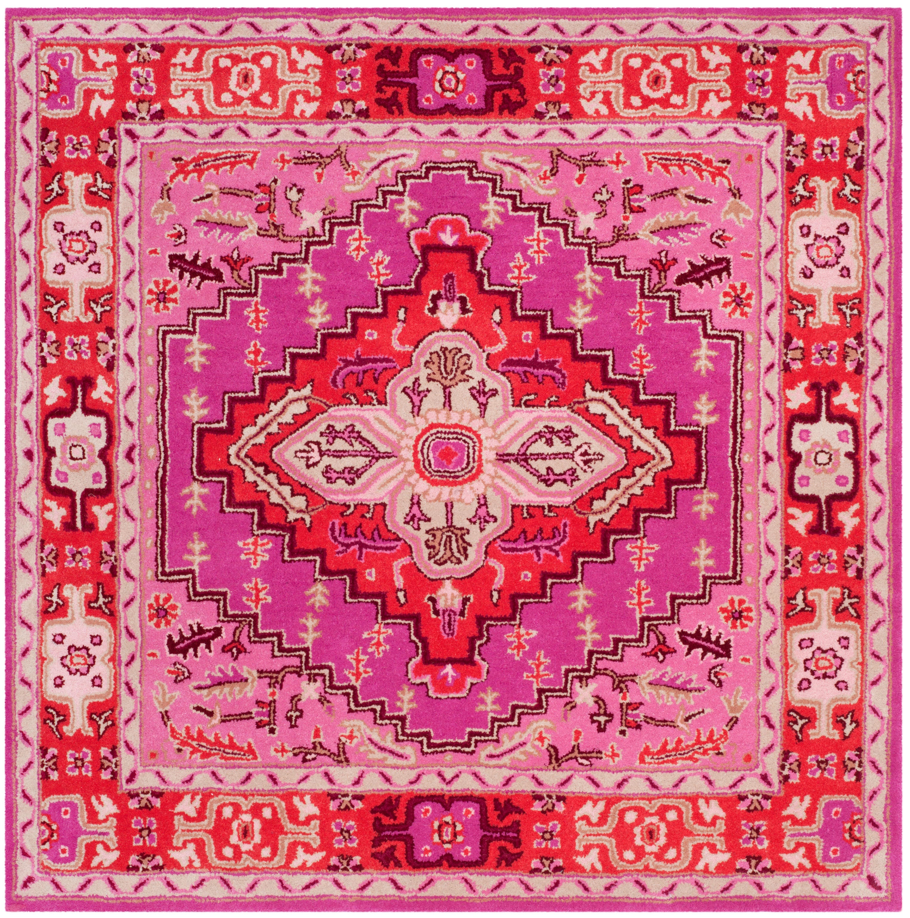 Safavieh Bellagio Bellagio 5' X 5' Square Area Rug, Red/Pink, large