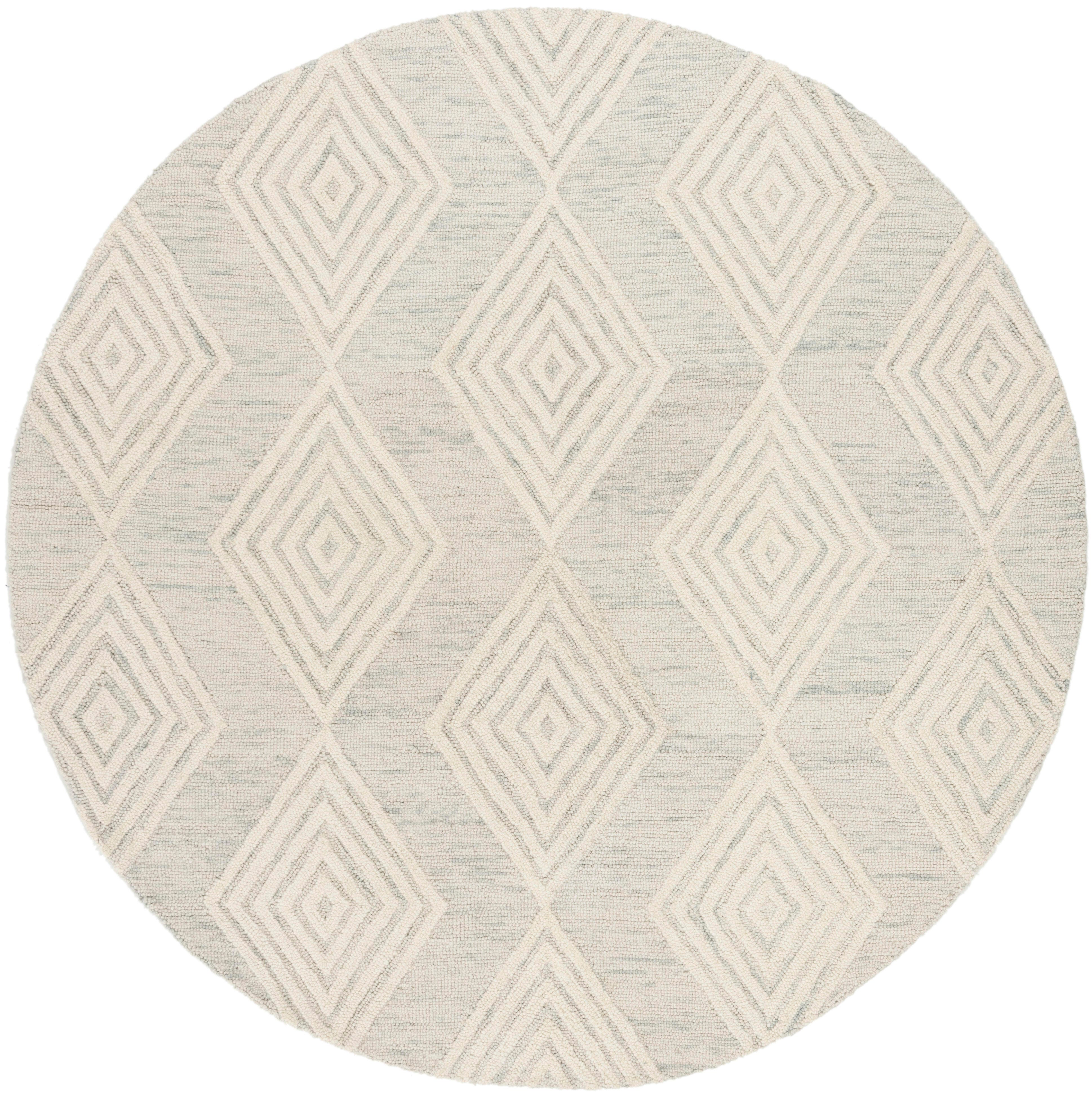 Safavieh Blossom 6' X 6' Round Area Rug, Silver/Ivory, large