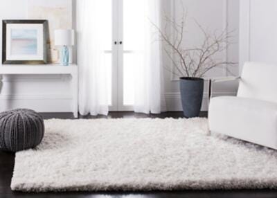 Atlantic Shag 4' x 6' Runner Rug, Ivory, rollover