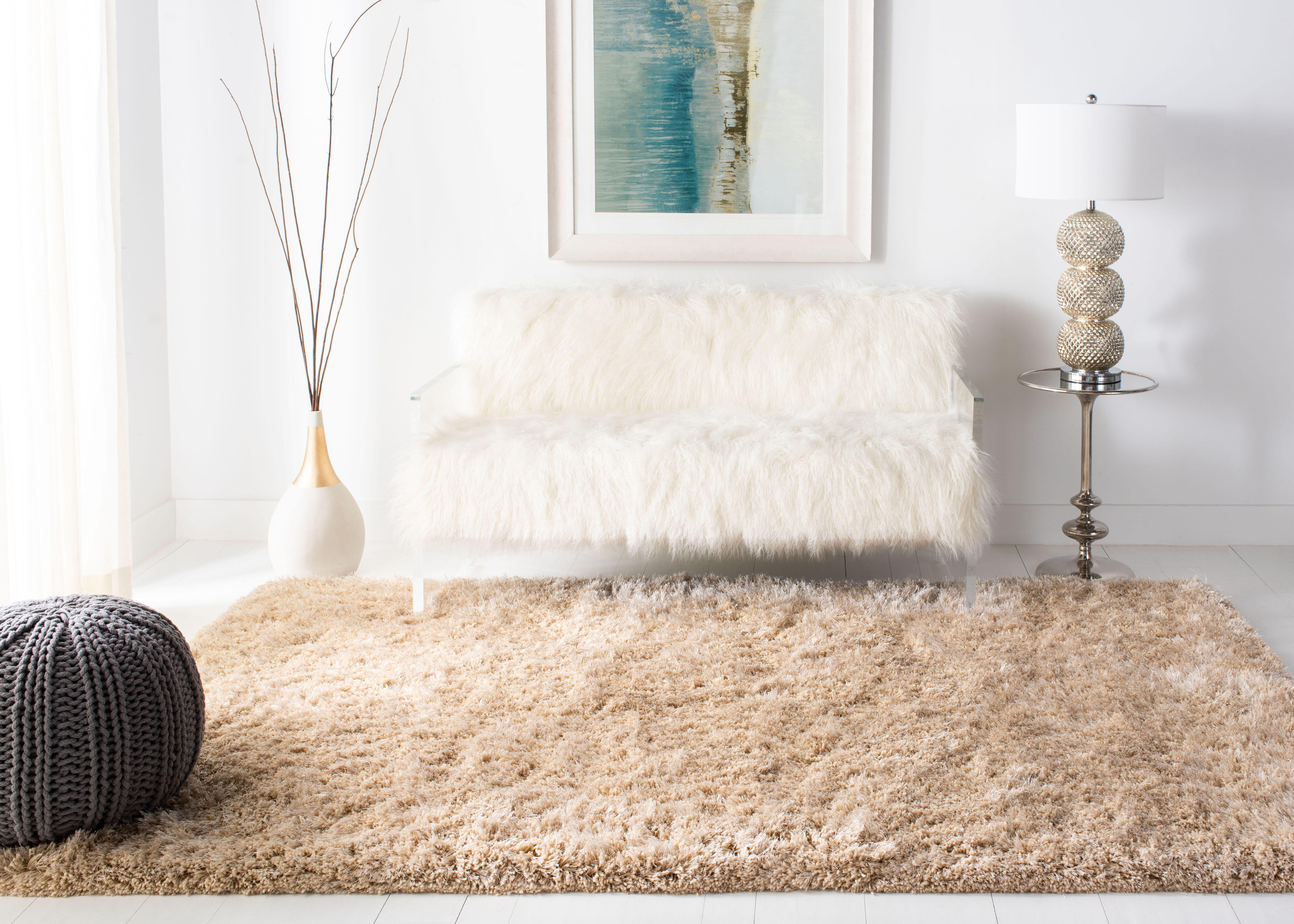 Atlantic Shag 4' x 6' Runner Rug, Beige, rollover
