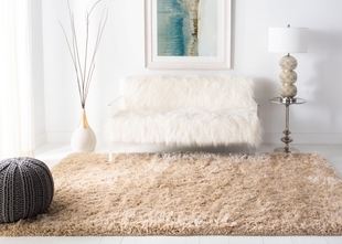 Atlantic Shag 4' x 6' Runner Rug, Beige, rollover