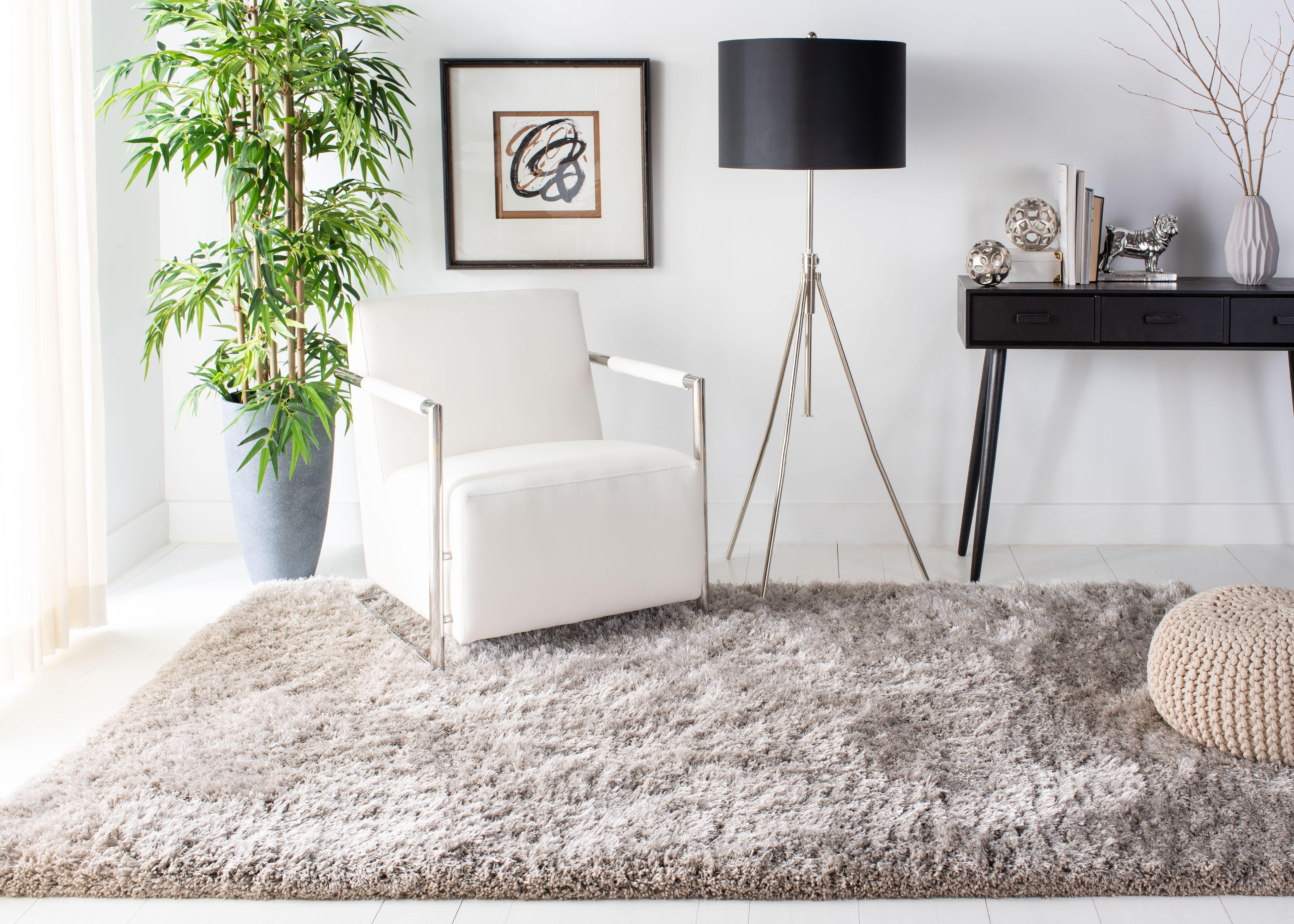 Atlantic Shag 4' x 6' Runner Rug, Silver, rollover
