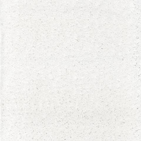 August Shag 2'3" x 6' Runner Rug, White, large