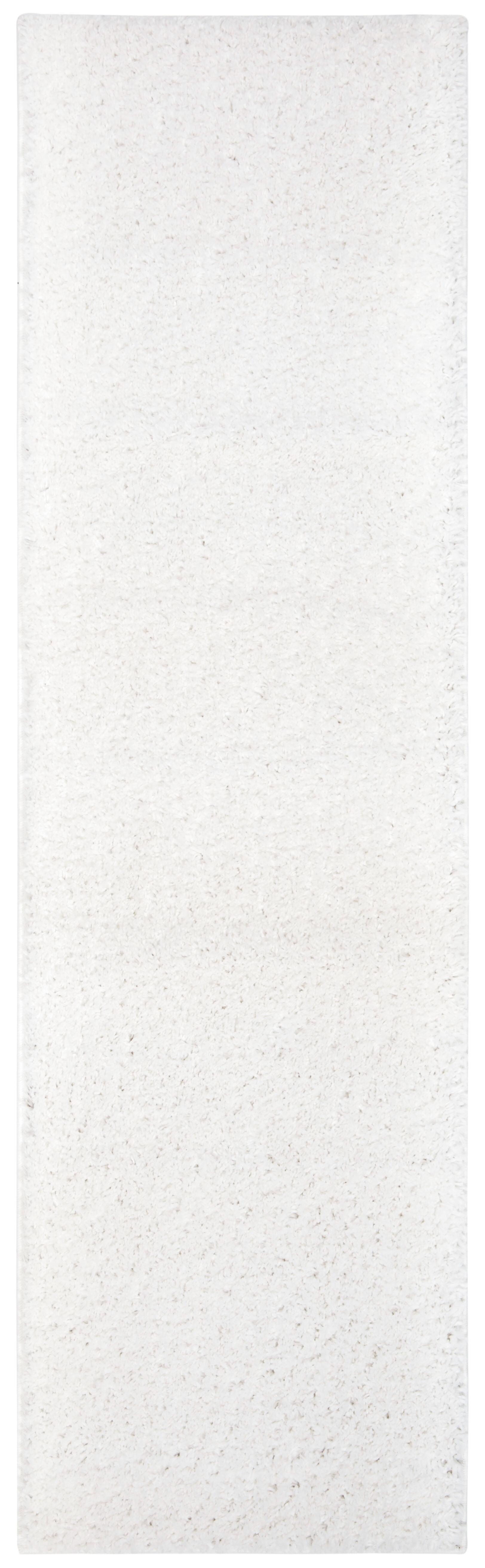 August Shag 2'3" x 8' Runner Rug, White, large