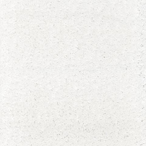 August Shag 2'3" x 8' Runner Rug, White, large